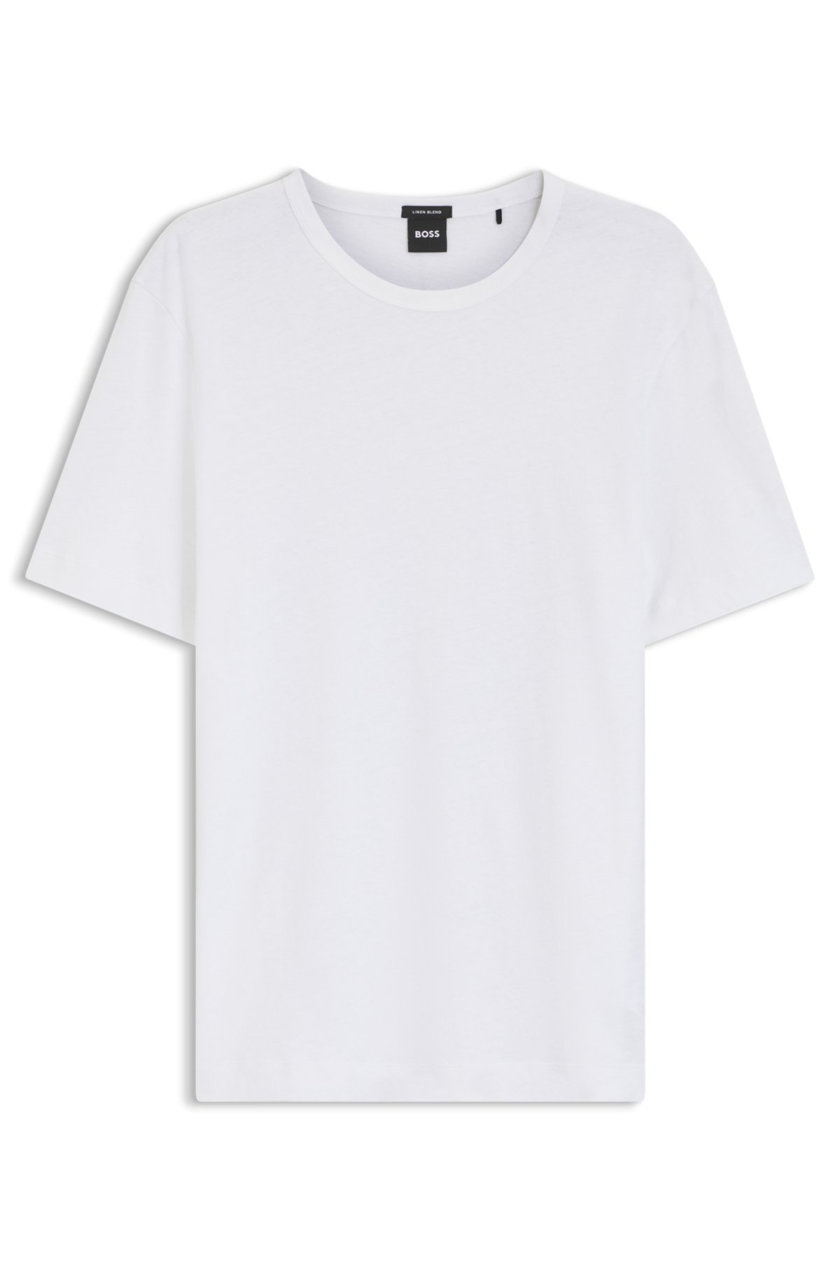 Camiseta de algodão e linho com corte regular