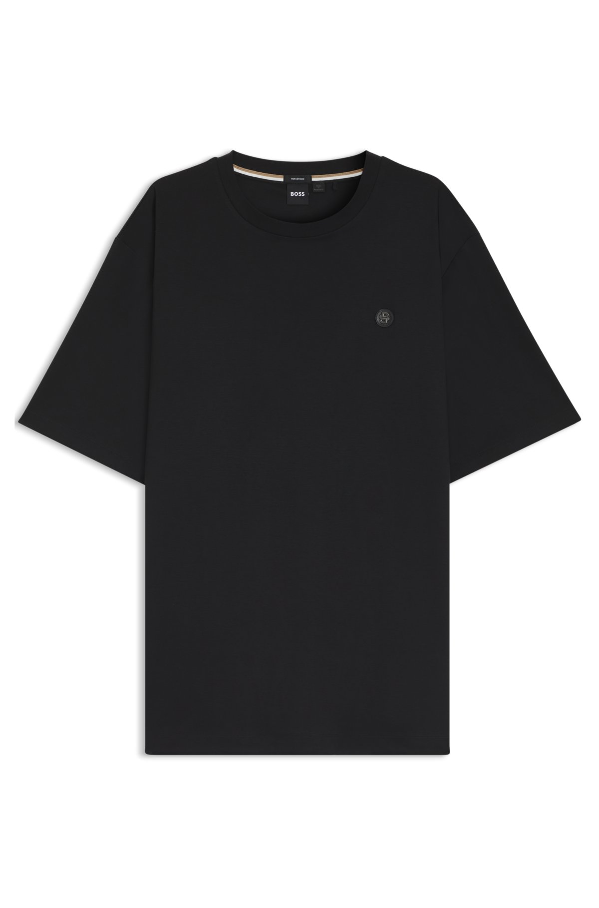 Camiseta solta em algodão interlock mercerizado