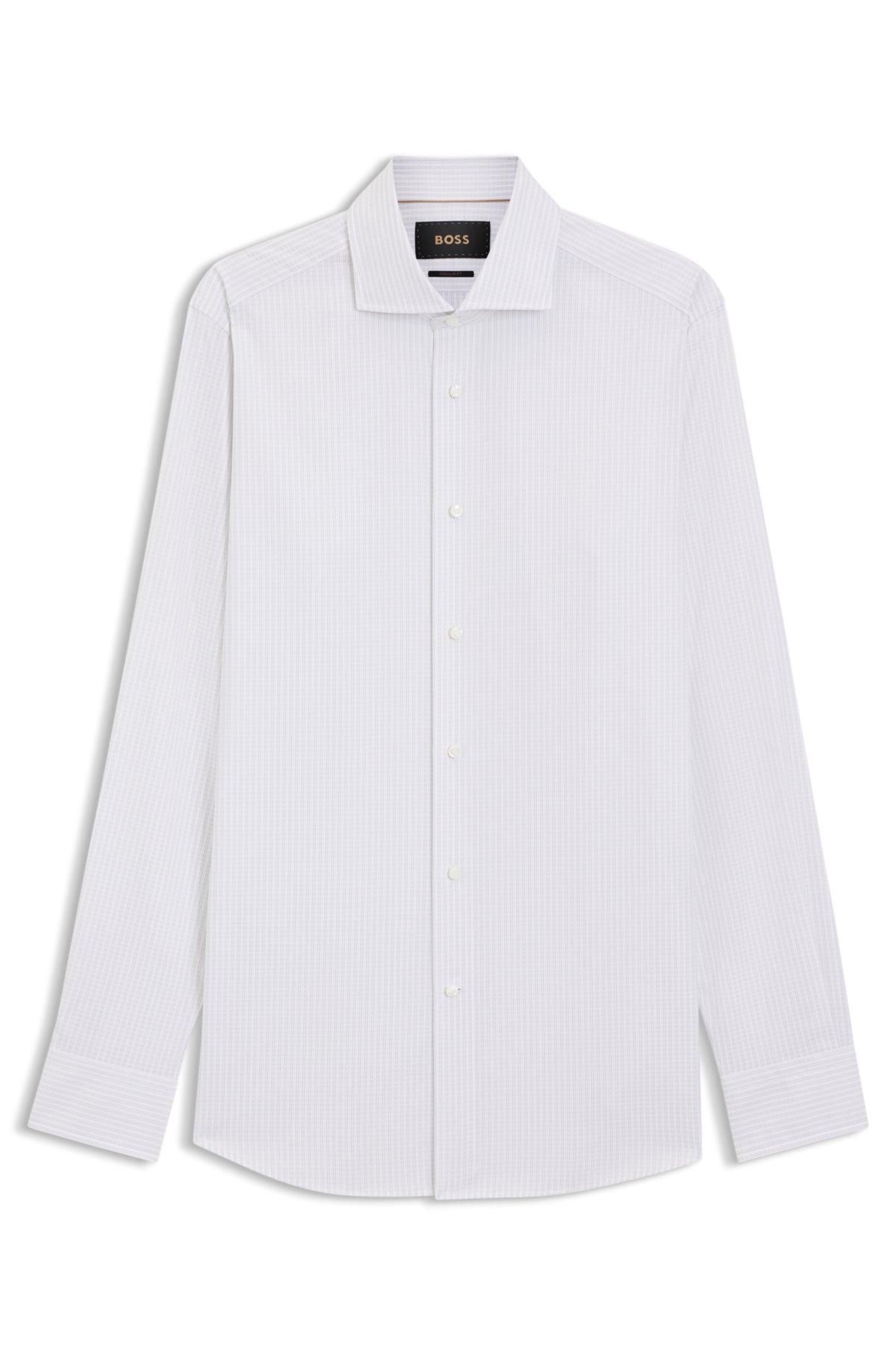 Camisa regular-fit listrada em algodão feito na Itália