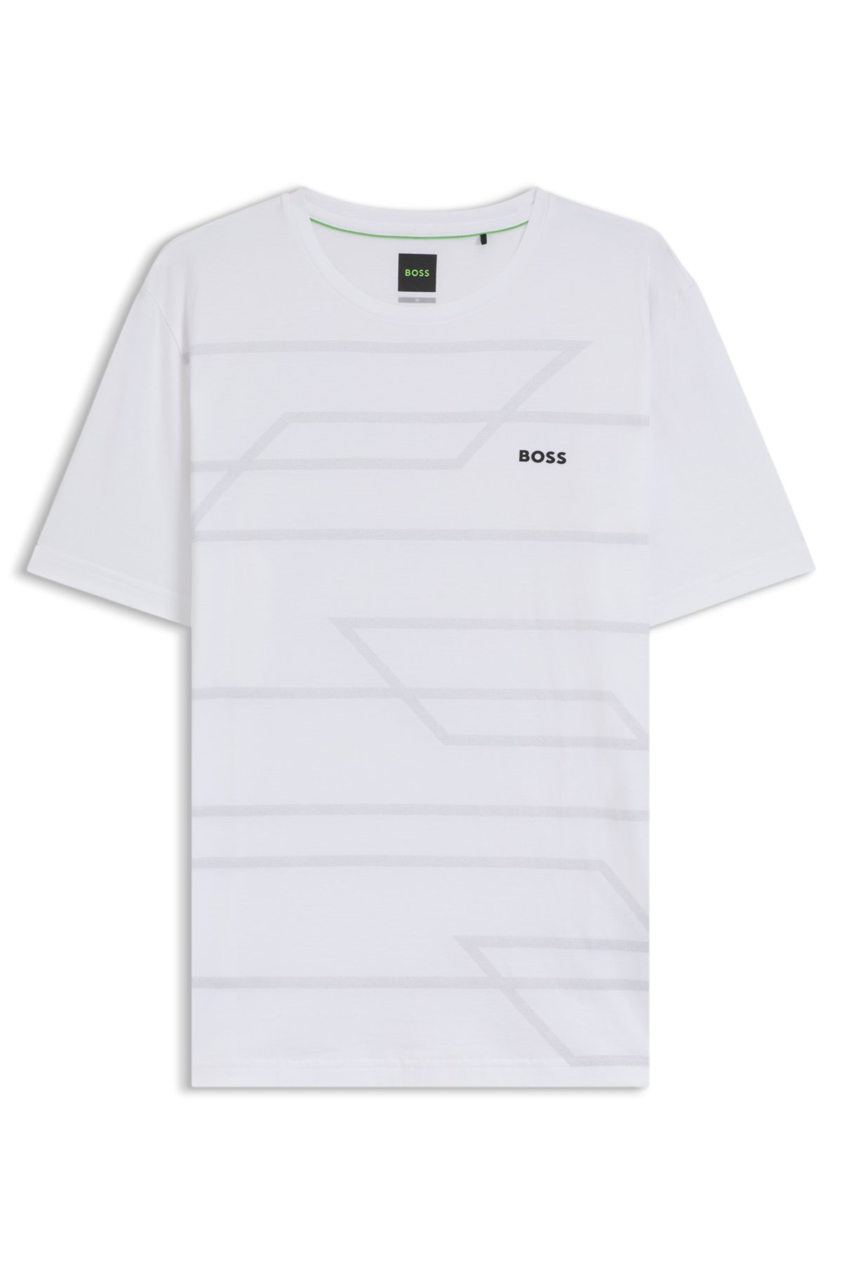 Camiseta de malha de algodão com estampa melange