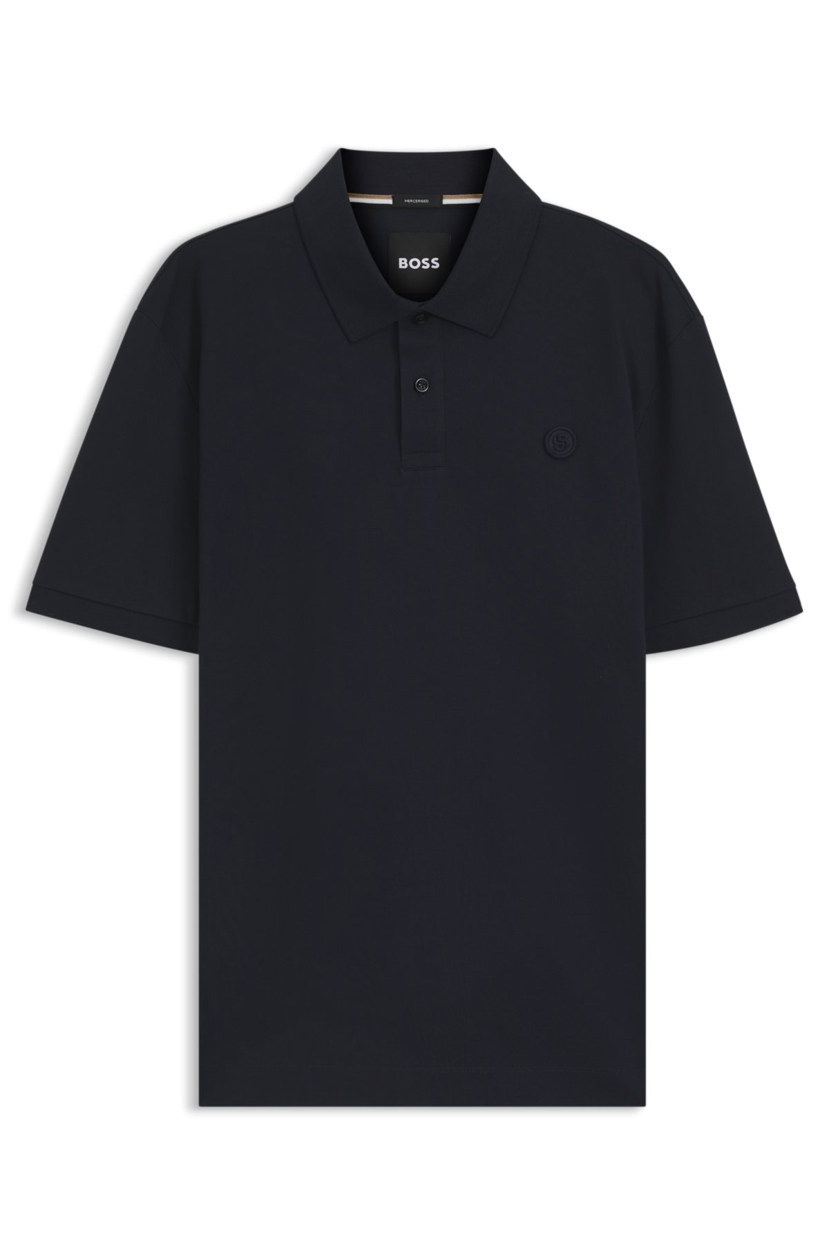 Camiseta polo de algodão mercerizado com monograma Double B