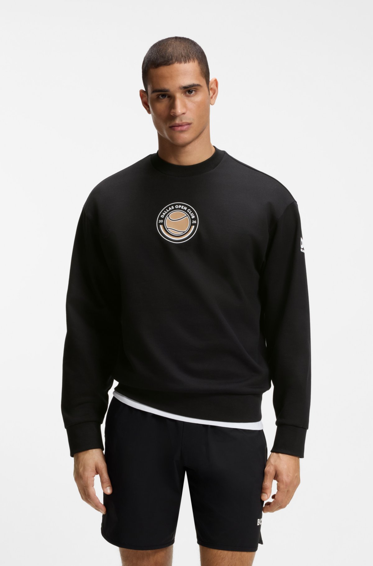 Camiseta de algodão-terry com arte tênis
