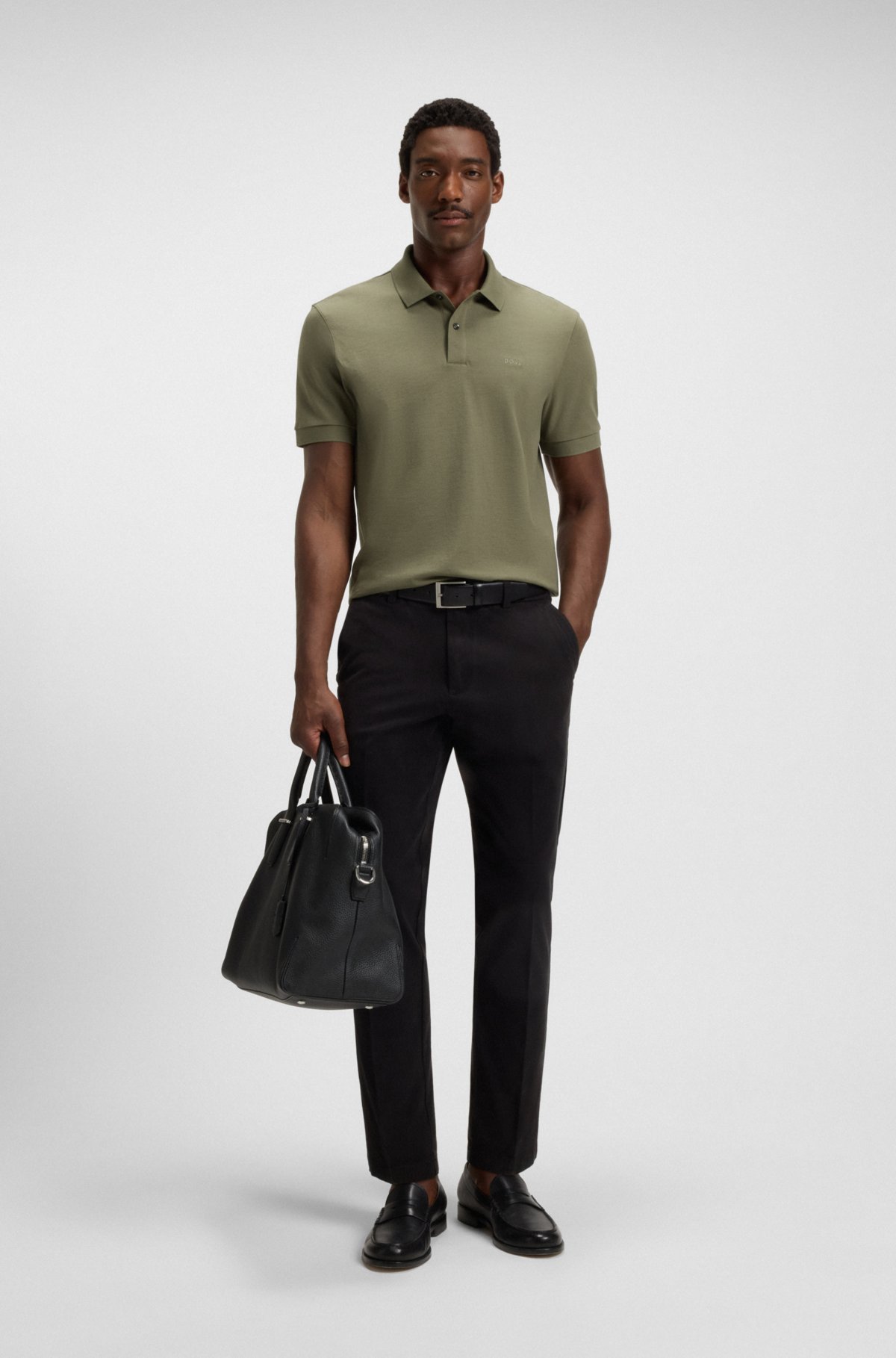 Camisola polo com detalhe de logotipo Pallas em piqué de algodão