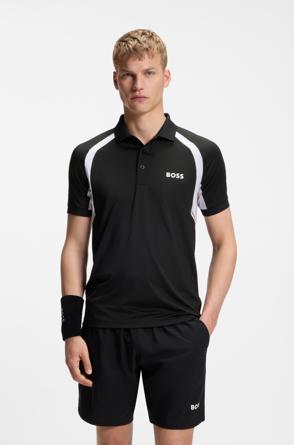 Camiseta masculina slim-fit com secagem rápida e elasticidade em quatro direções