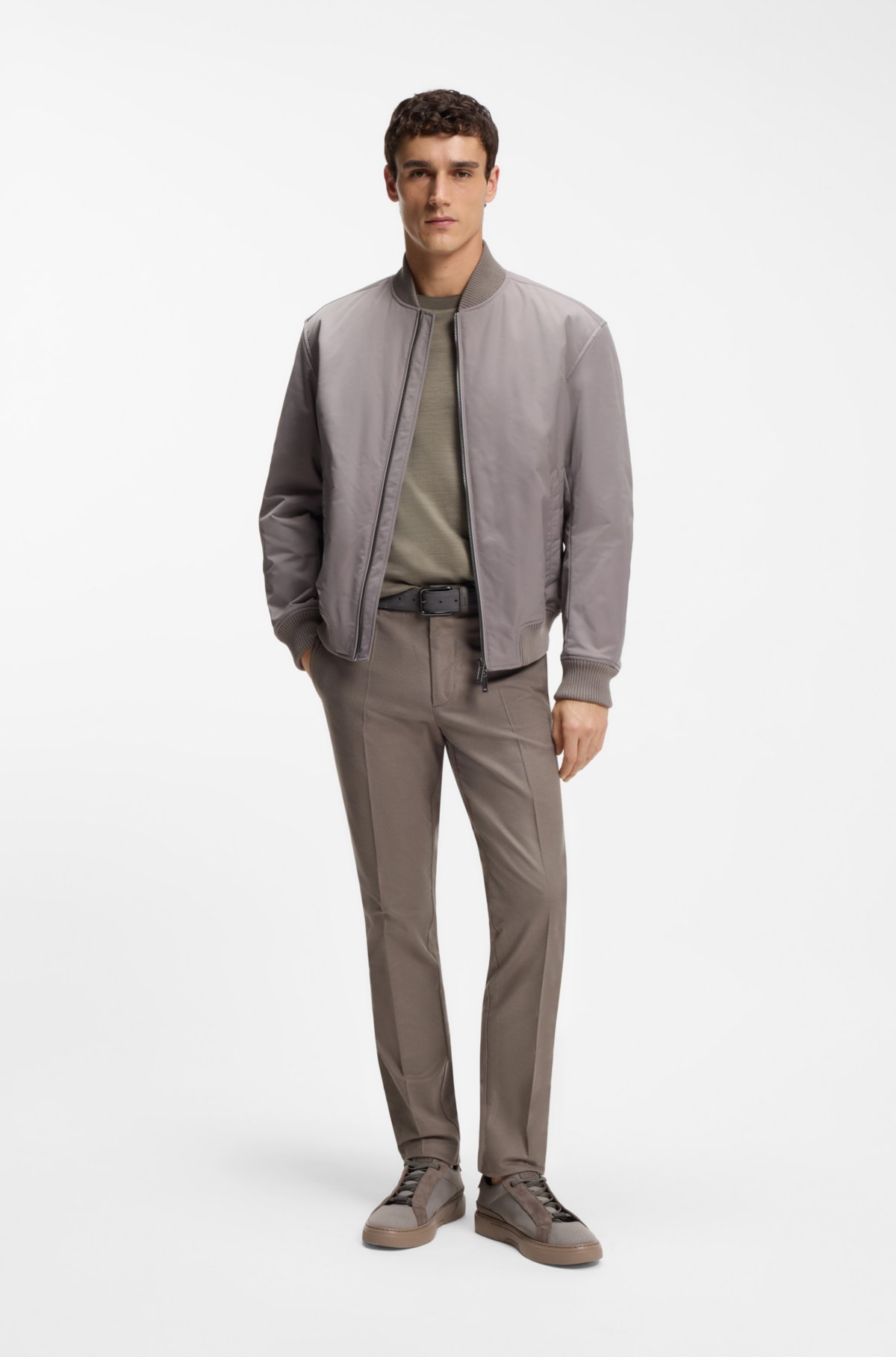 Camiseta BOSS x ASTON MARTIN em jacquard de algodão e lã