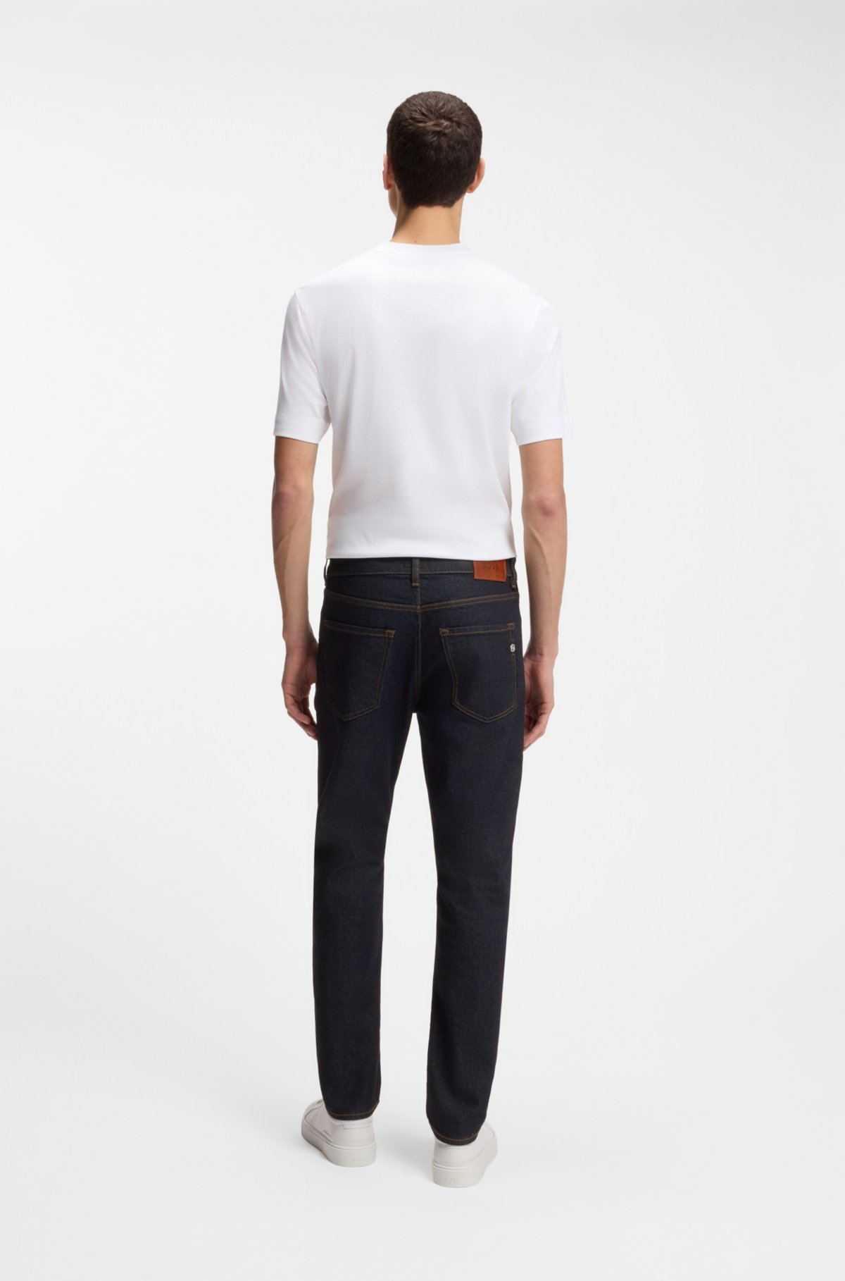 Calças jeans slim-fit pretas-escuras de Delaware em denim com elasticidade confortável