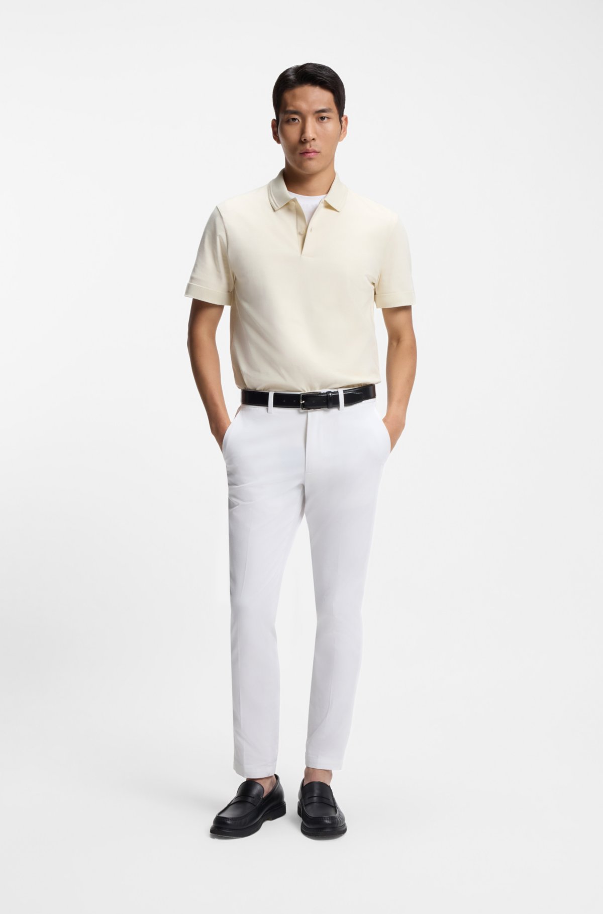Camiseta polo com monograma em malha de algodão Camiseta polo com monograma em malha de algodão