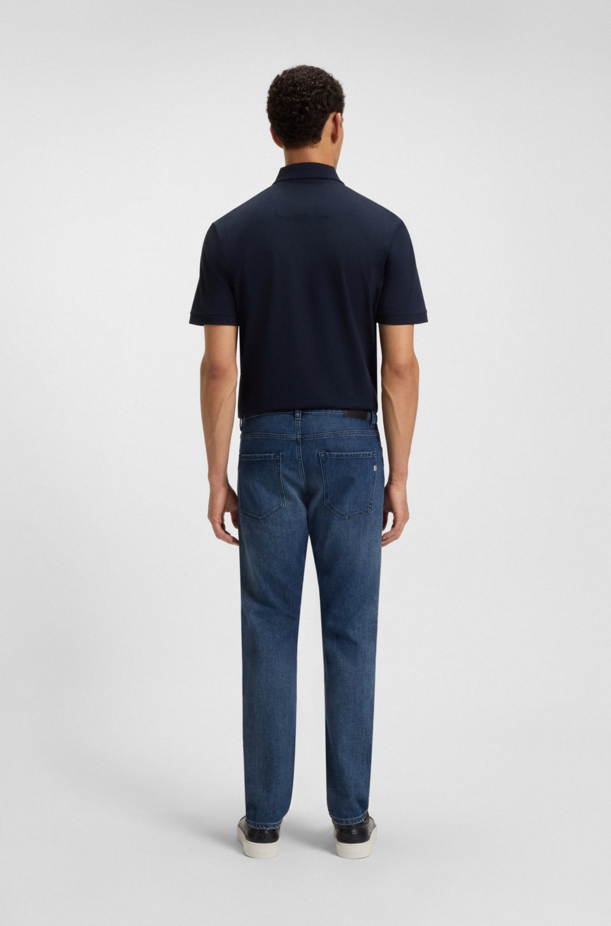 Calças jeans slim-fit azul Delaware em denim com elasticidade mecânica