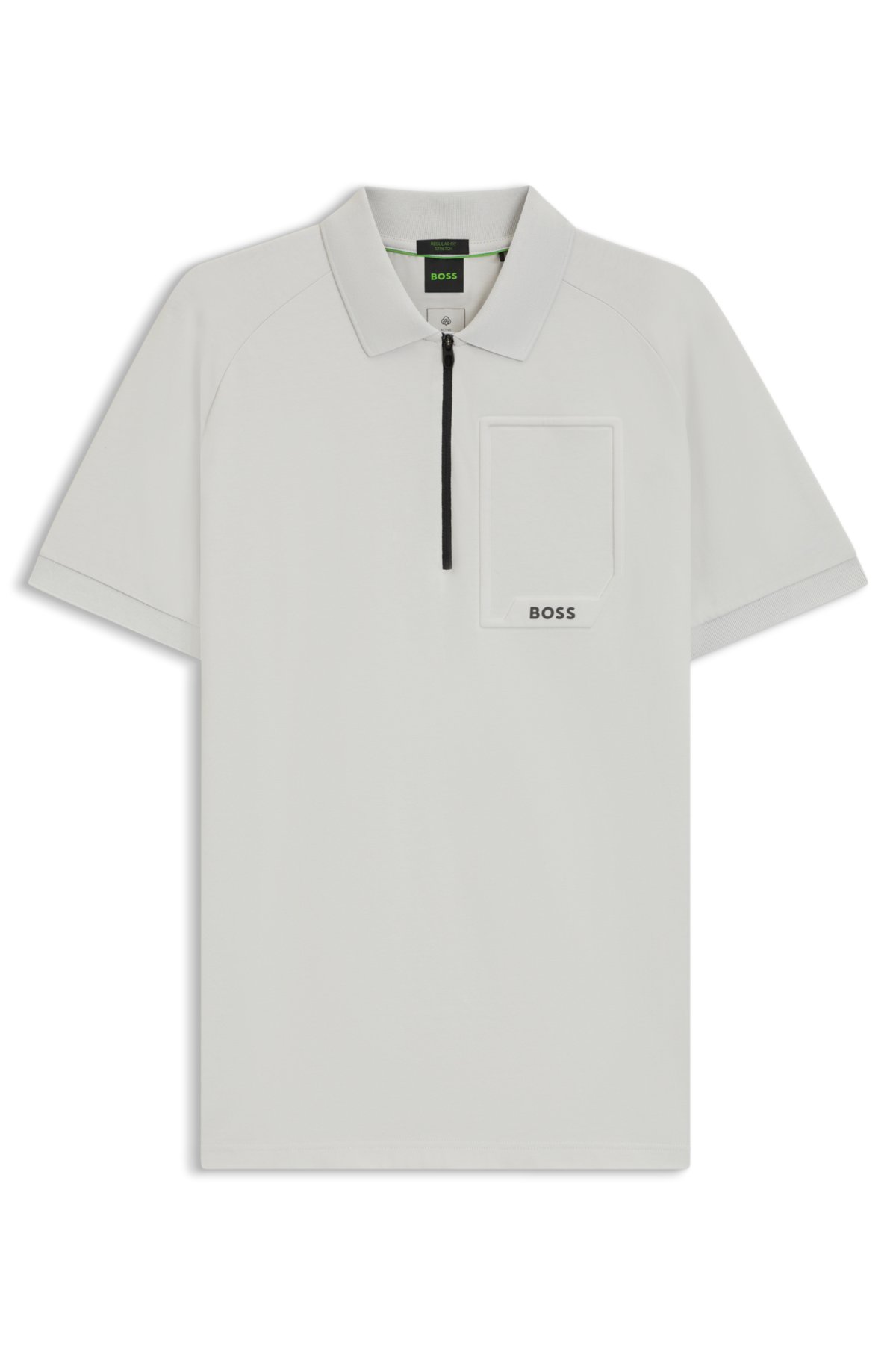 Camiseta polo com gola em zíper em tecido que elimina a umidade