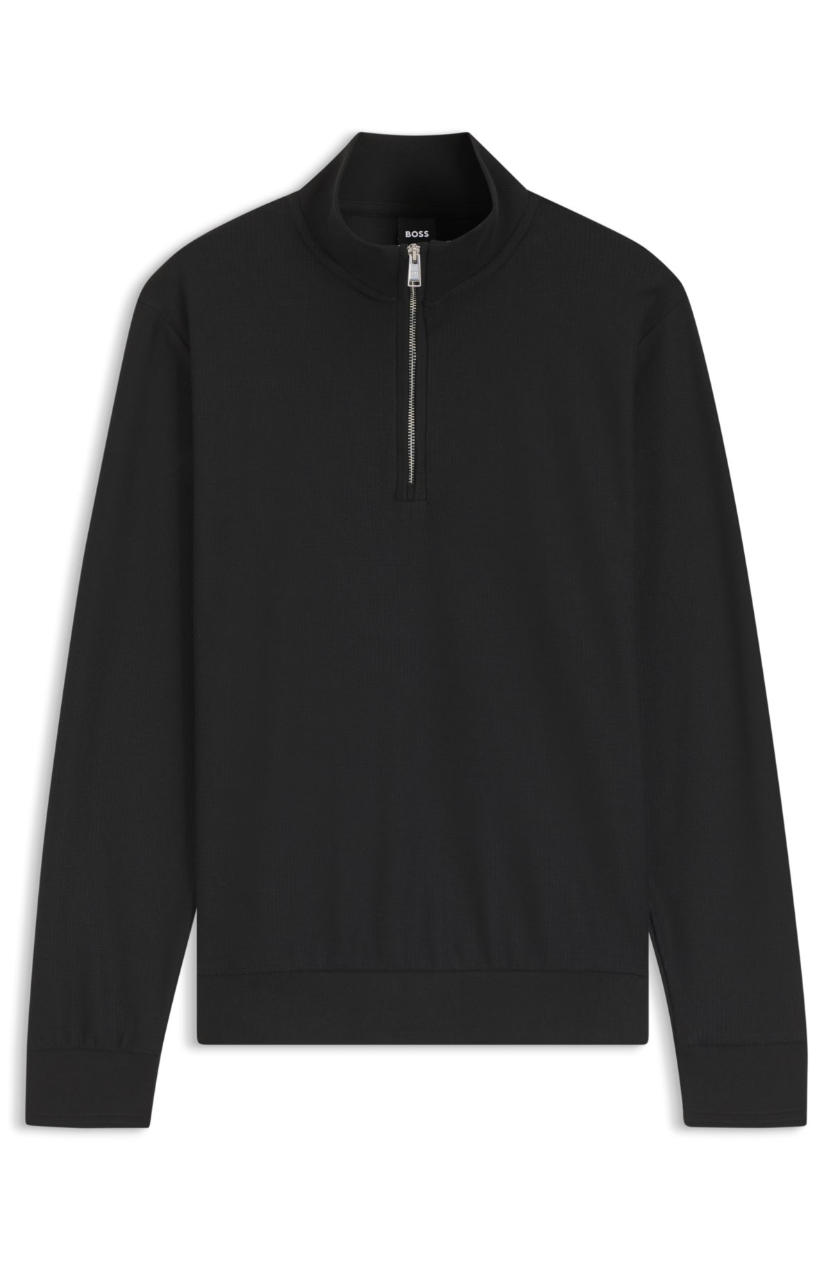 Sweatshirt de zíper quarter em uma mistura de algodão