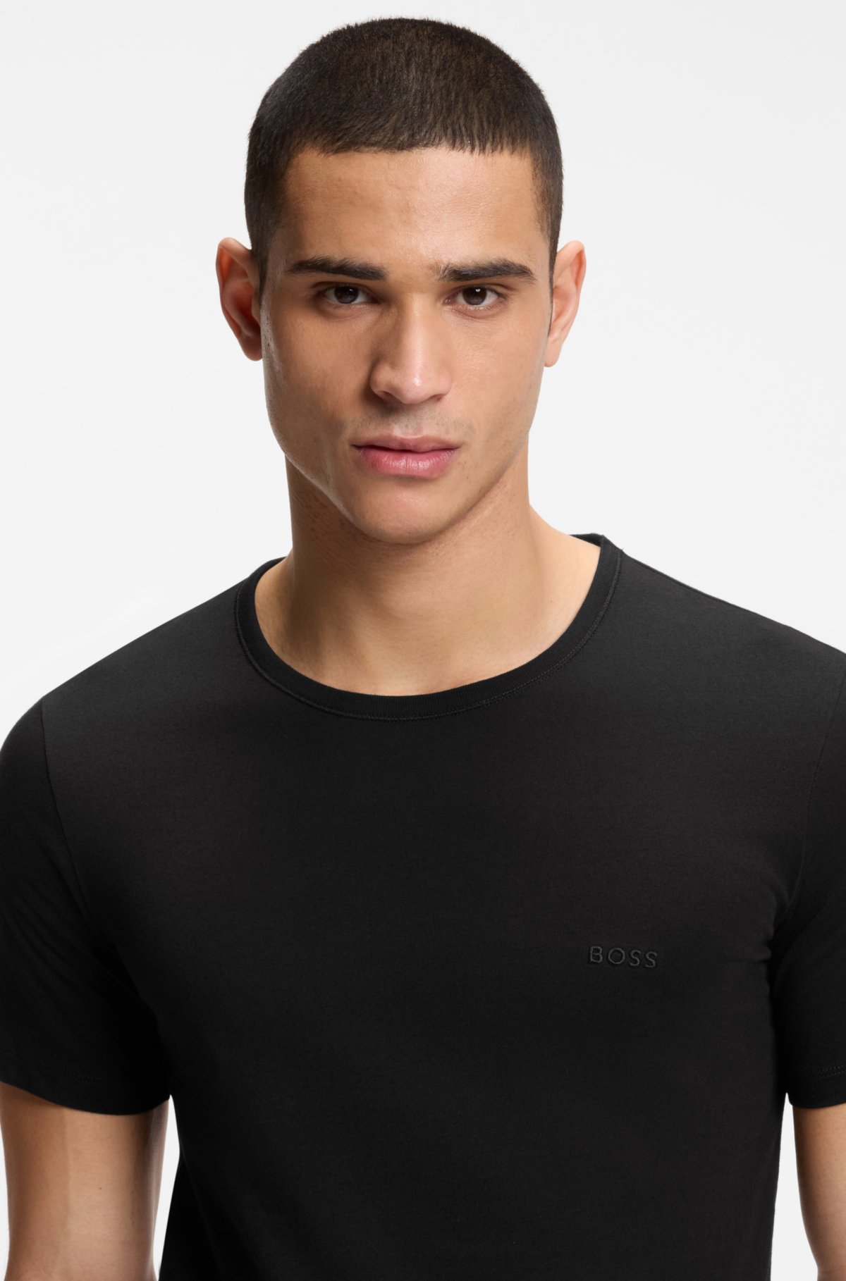Conjunto de três camisolas de algodão com logotipo