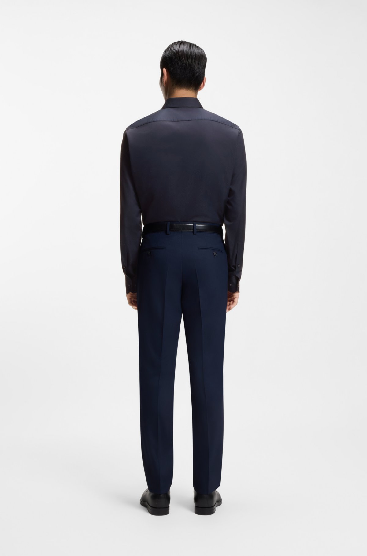 Camisa regular-fit em algodão com monograma italiano