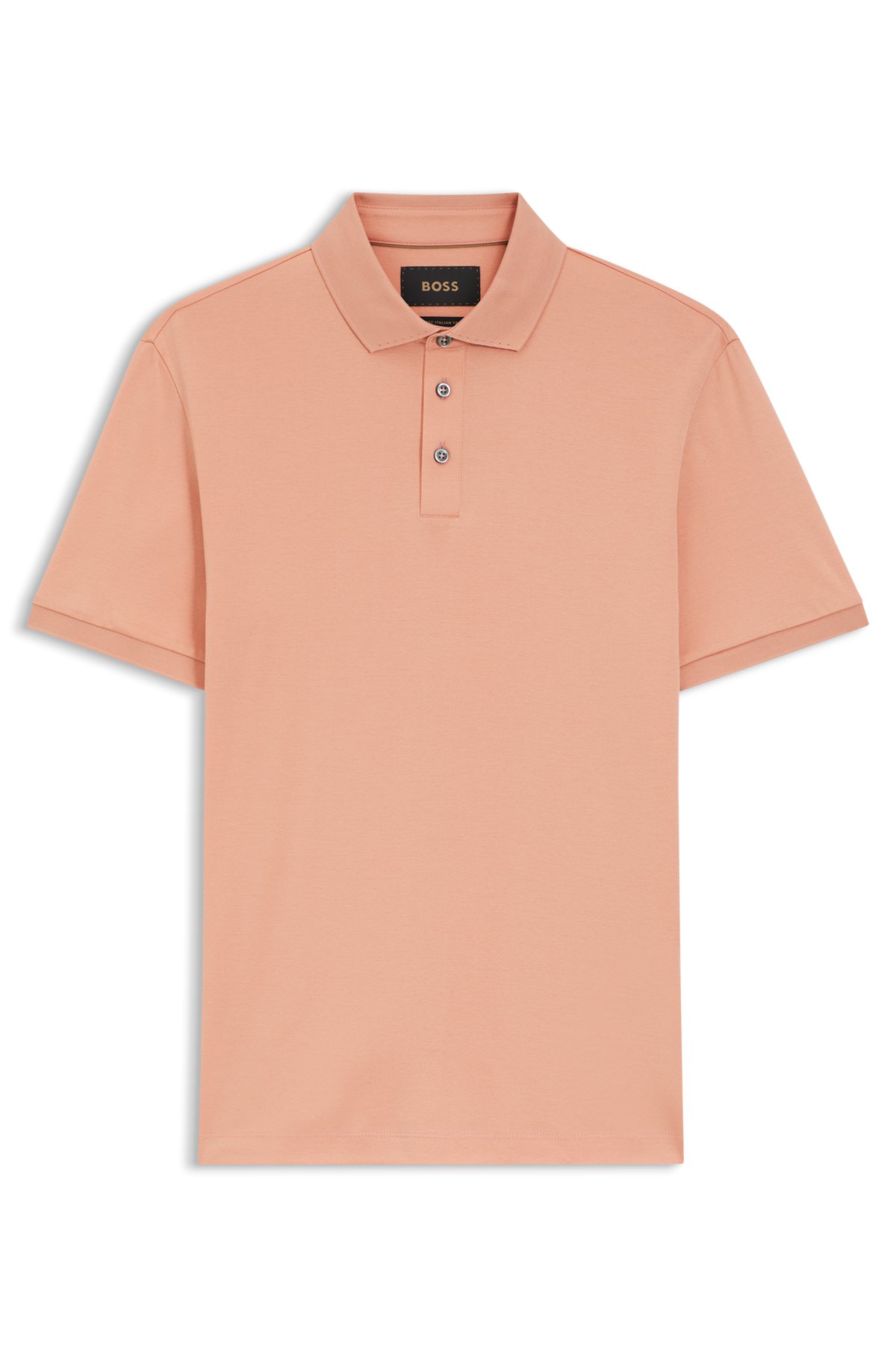 Camiseta polo com corte regular em algodão italiano mercerizado