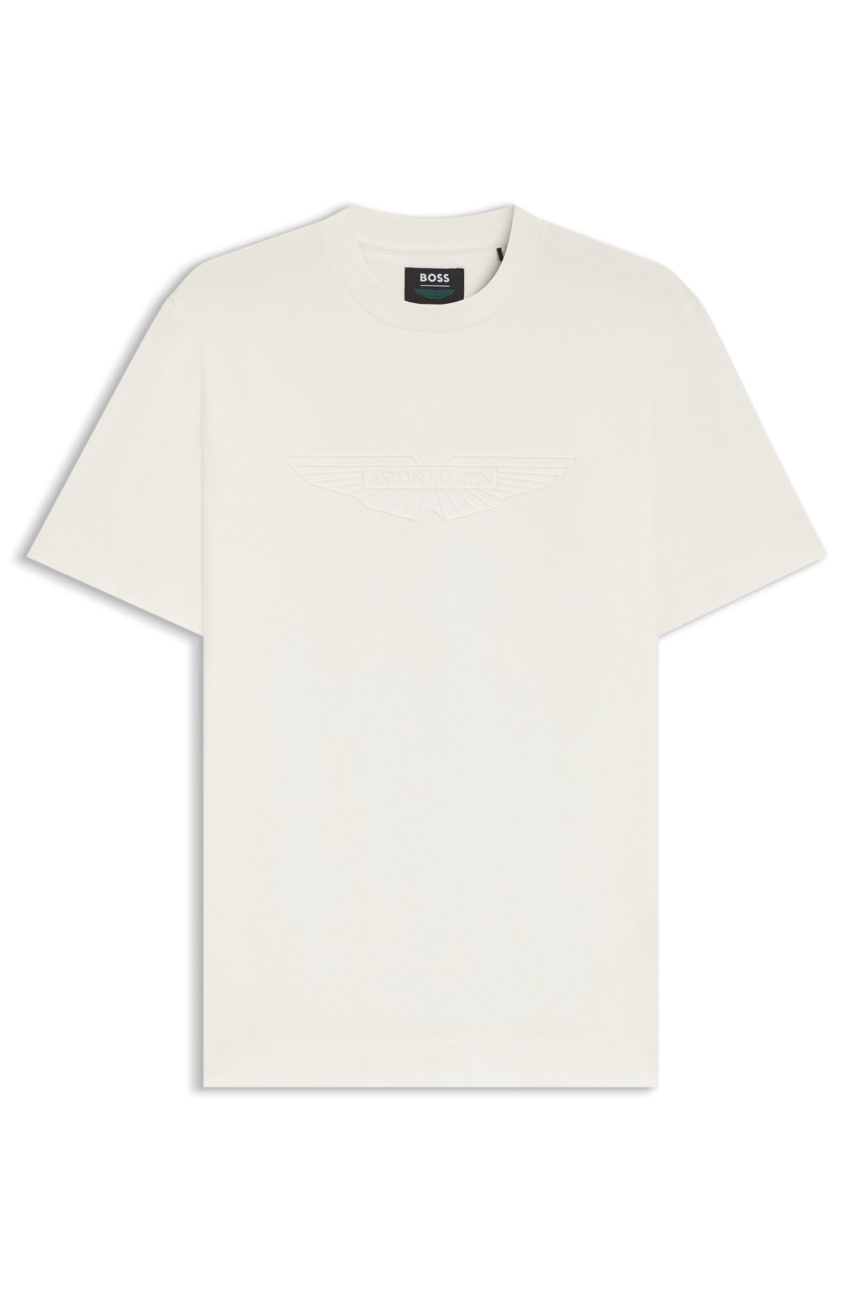 Camiseta de algodão mercerizado BOSS x ASTON MARTIN com detalhe de asa