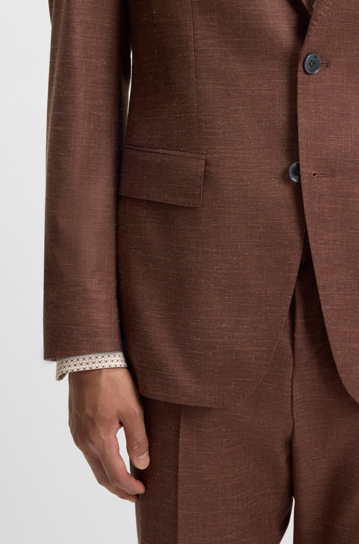 Jaqueta slim-fit com estampa em tecido elástico