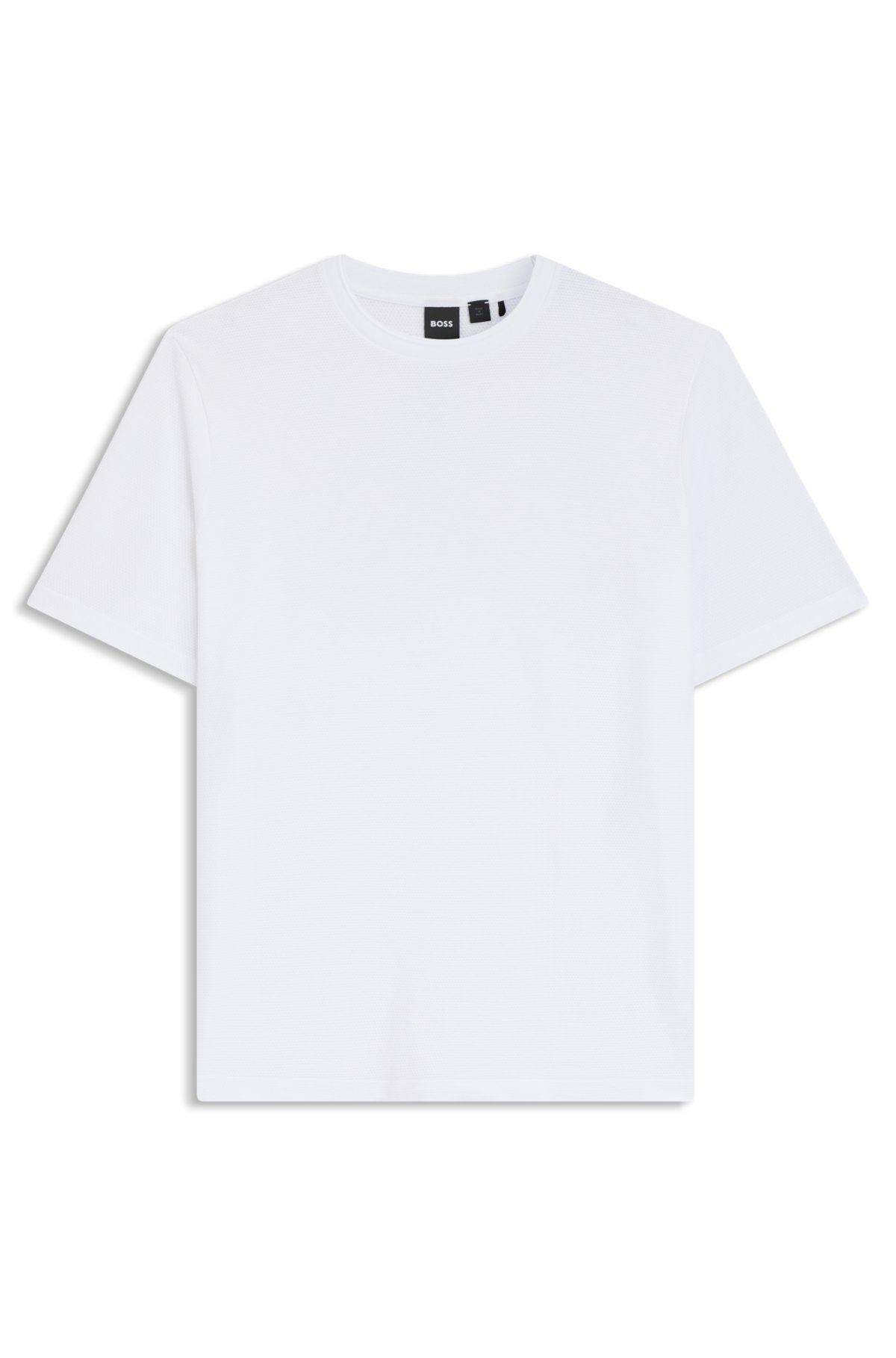 Camiseta de algodão com estrutura de jacquard em bolinhas