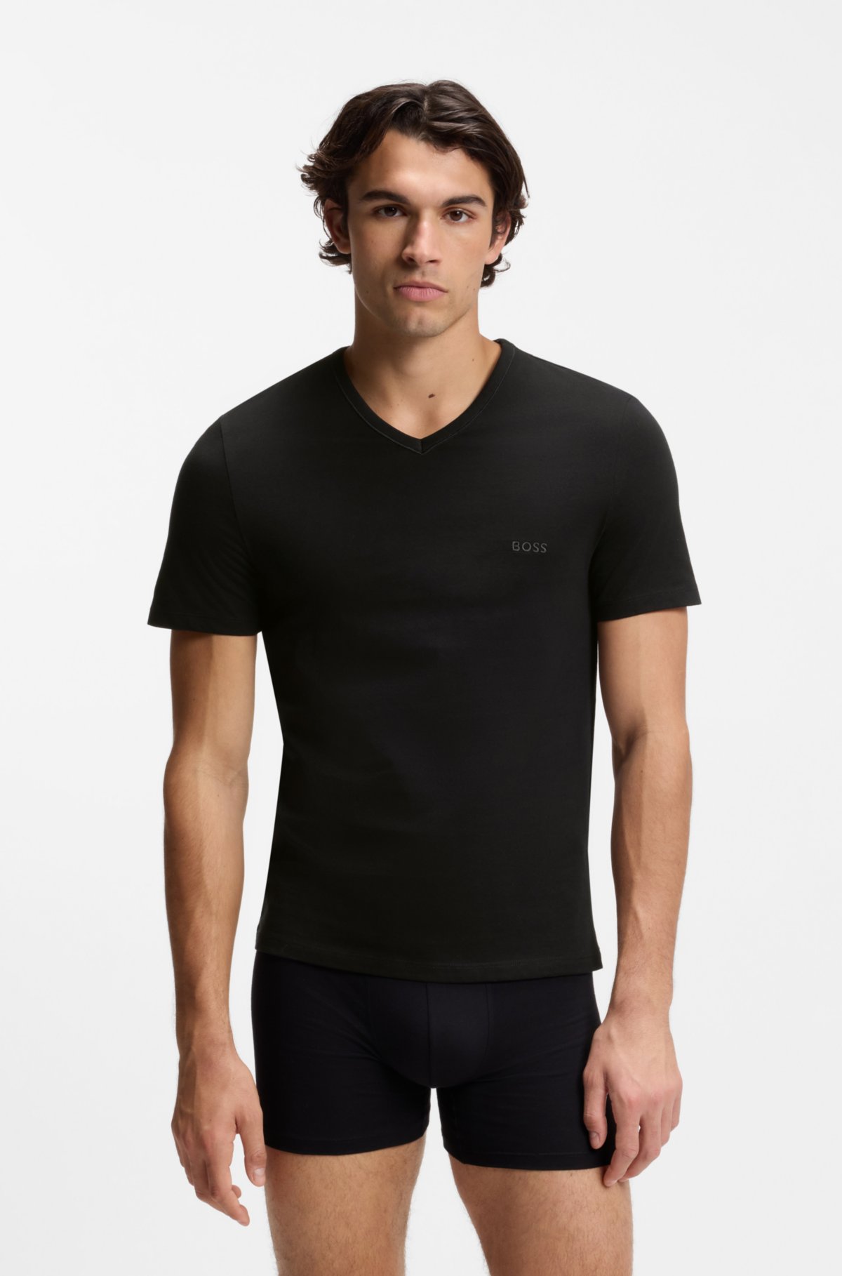Conjunto de três camisolas de algodão