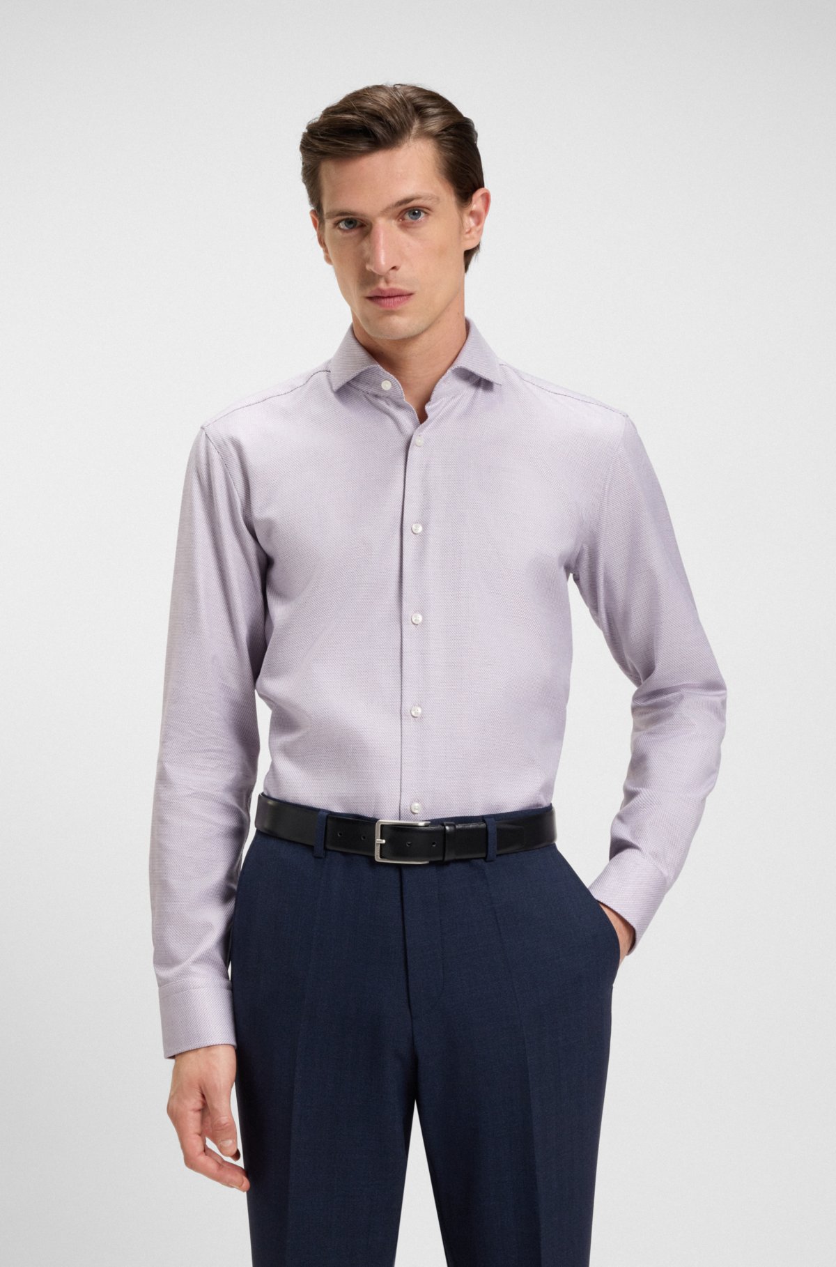Camisa regular-fit estampada em tecido de algodão