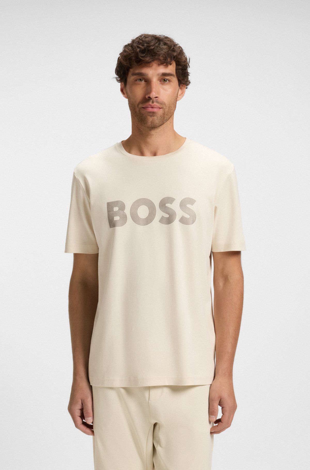 Camiseta com logotipo brilhante em algodão Pima