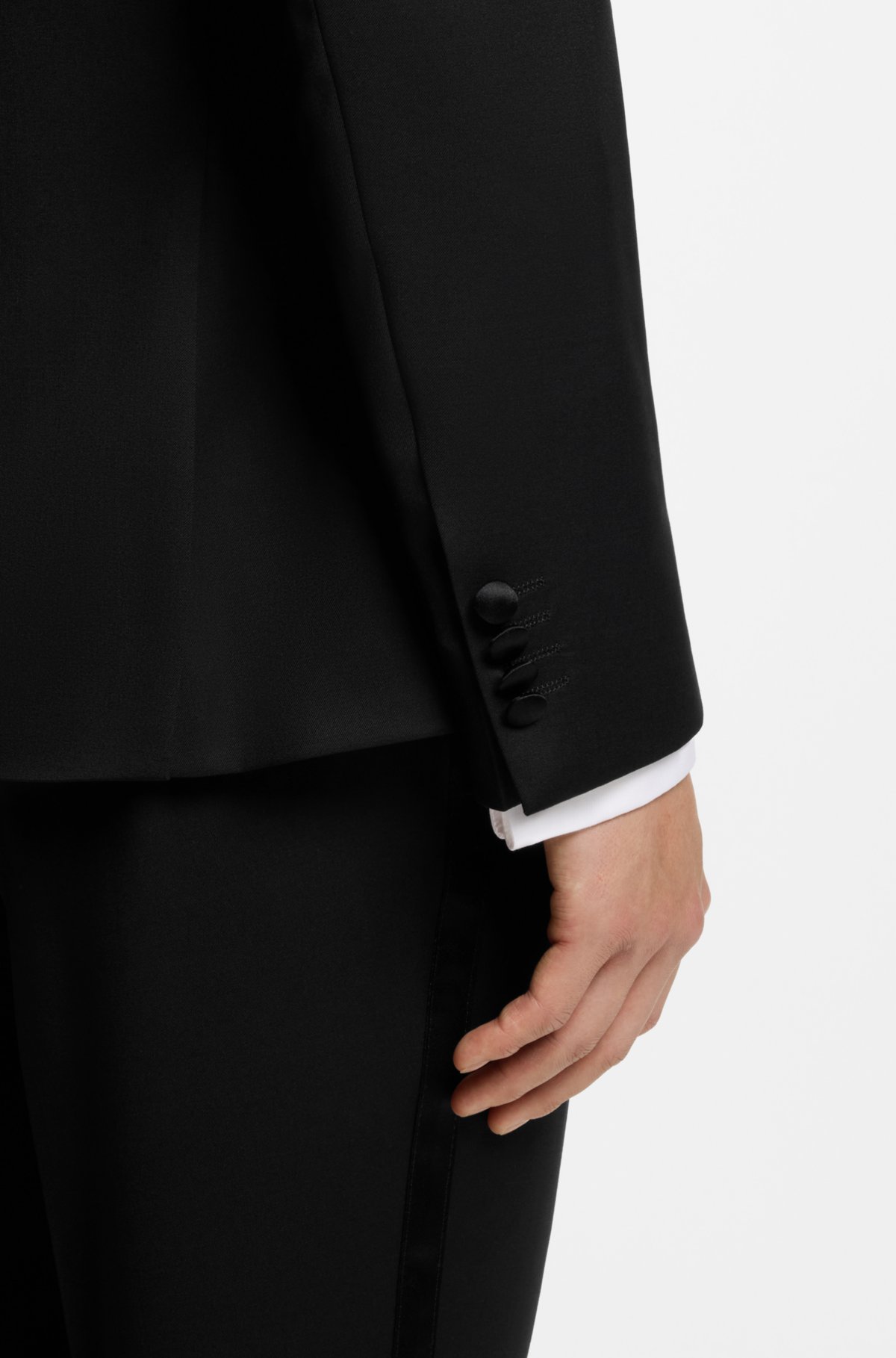 Jaqueta de smoking slim-fit em lã serge