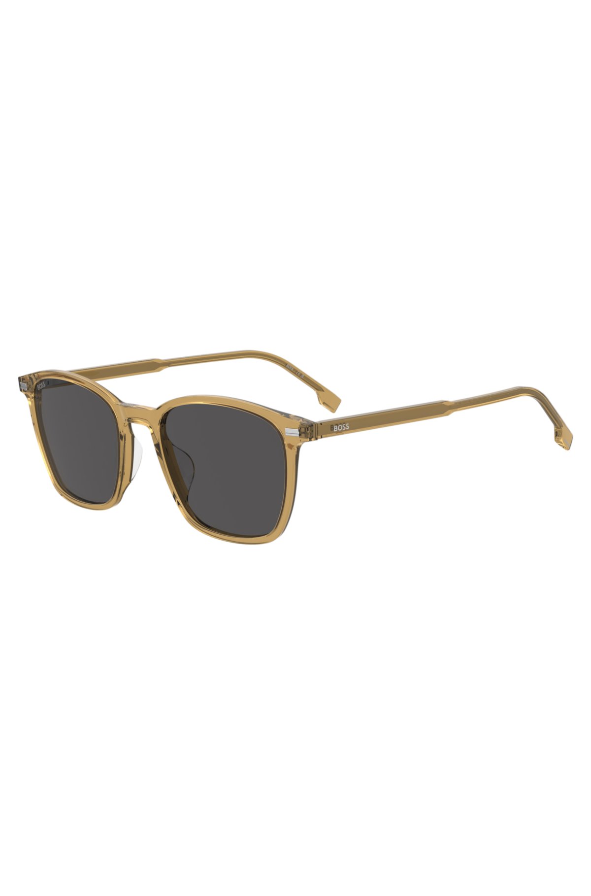 Óculos de sol transparentes-bege com lentes cinza