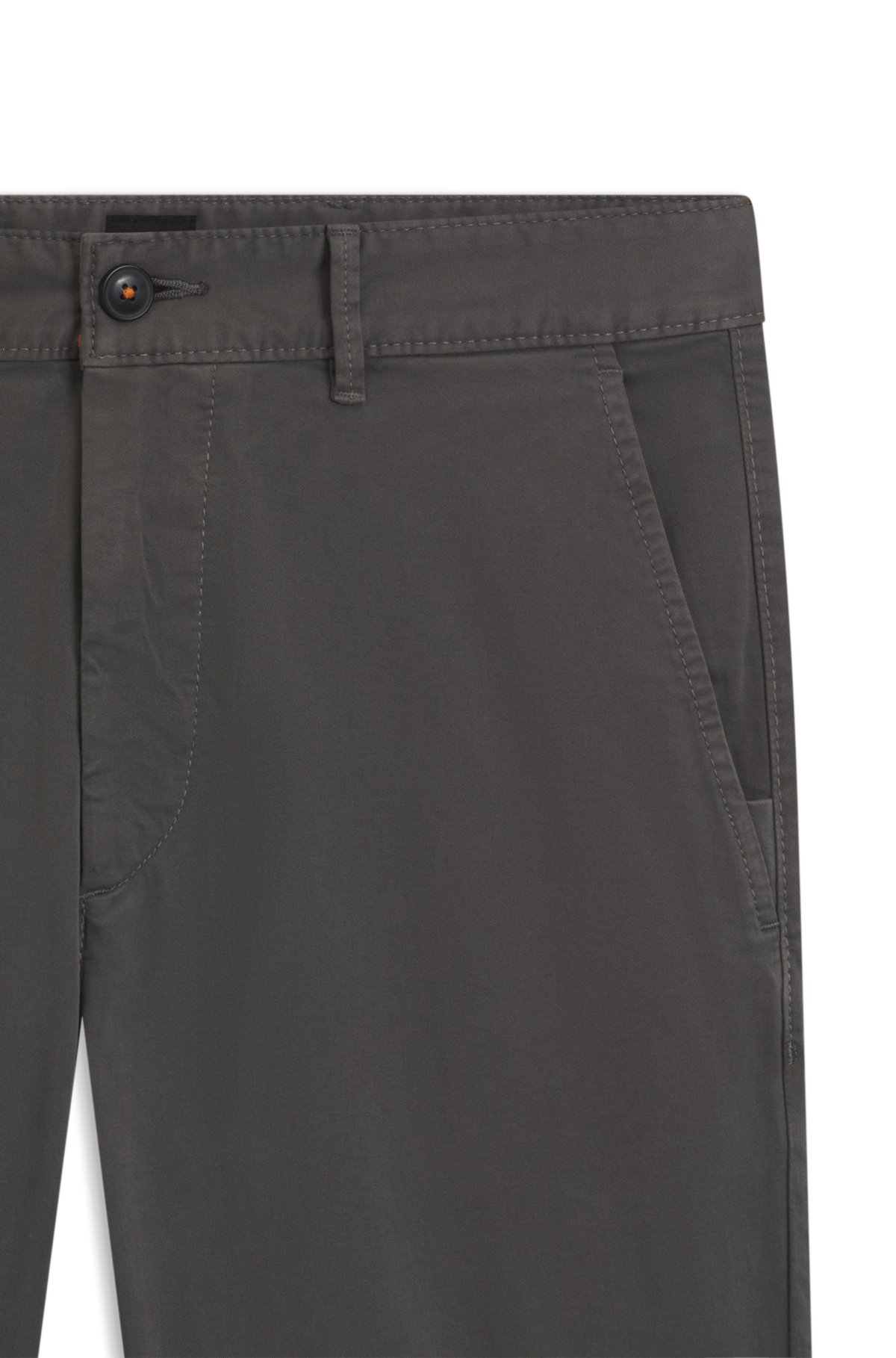 Chinos slim-fit em seda de algodão elastano