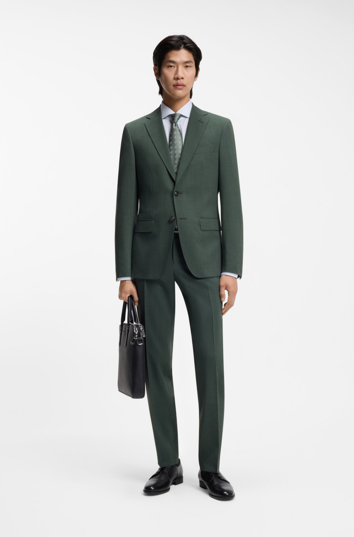 Jaqueta slim-fit lavável em tecido elástico