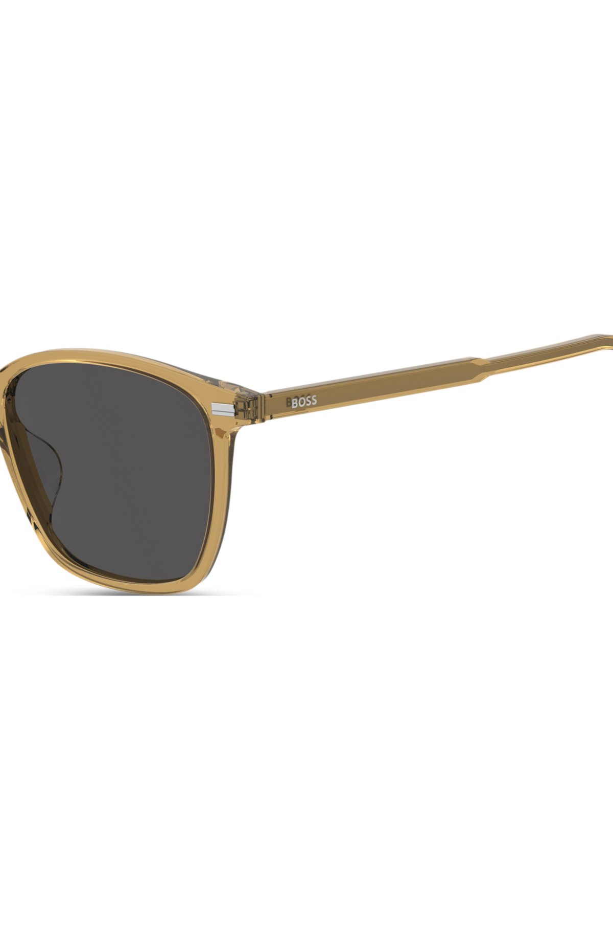 Óculos de sol transparentes-bege com lentes cinza
