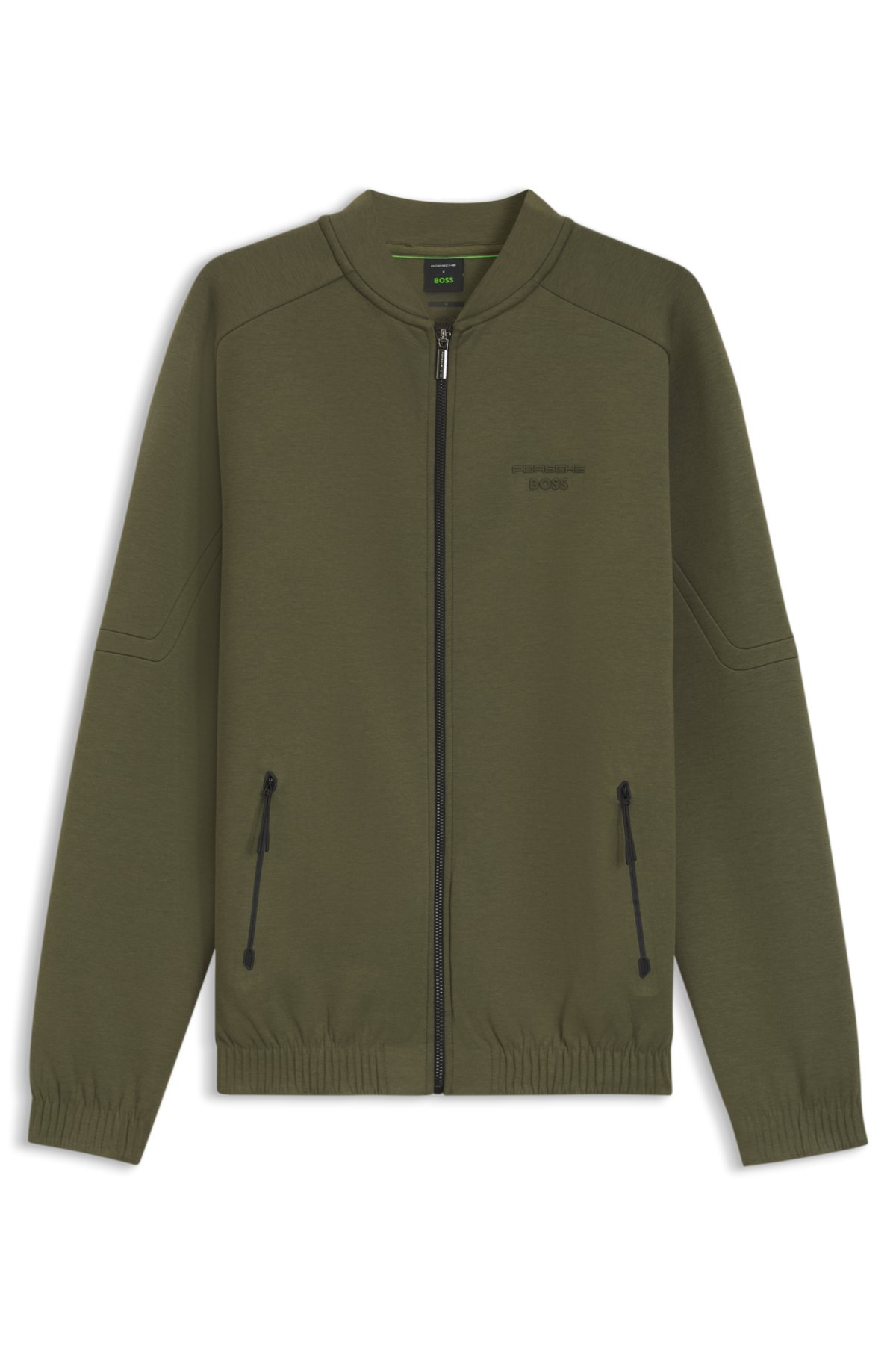 Sweatshirt com zíper Porsche x BOSS com arte em relevo