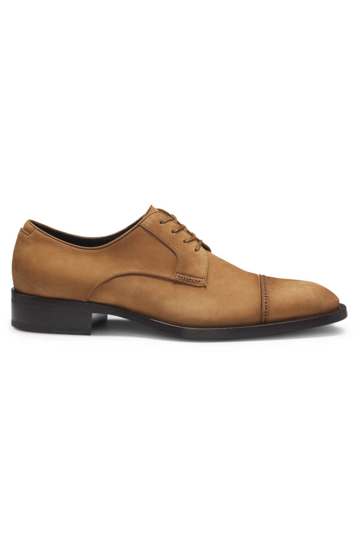 Sapatos Derby em camurça com detalhes costurados