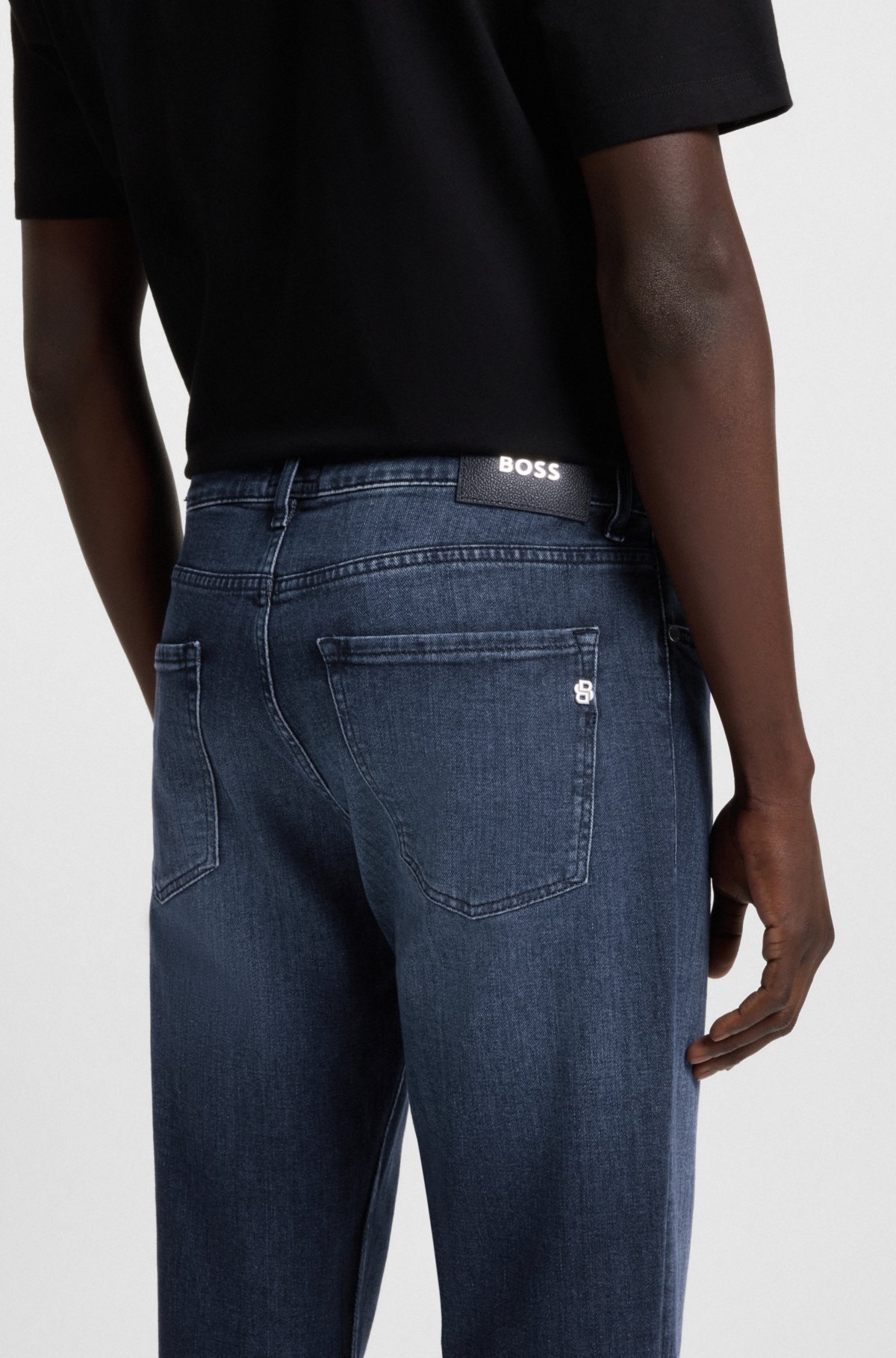 Calças jeans masculinas Maine, corte regular, em denim com elasticidade confortável