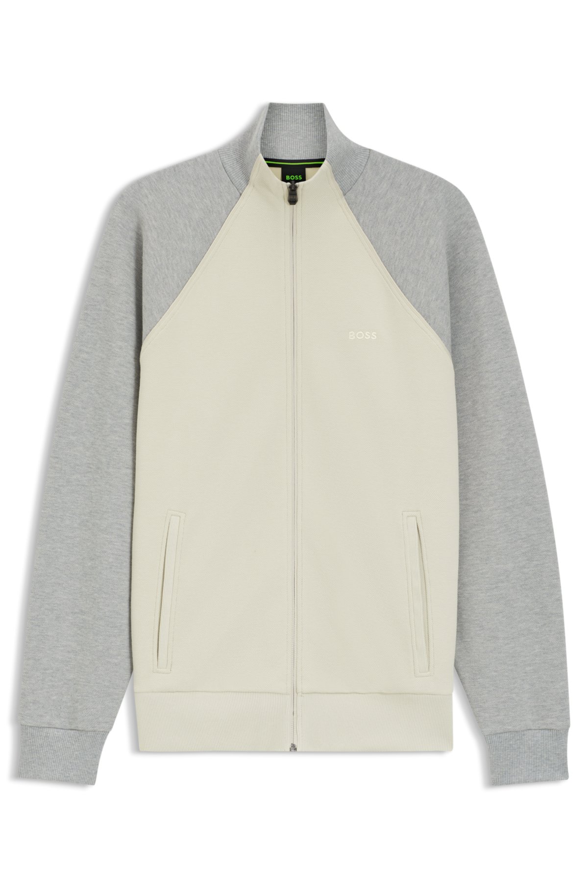 Sweatshirt com costura contrastante em mistura de algodão