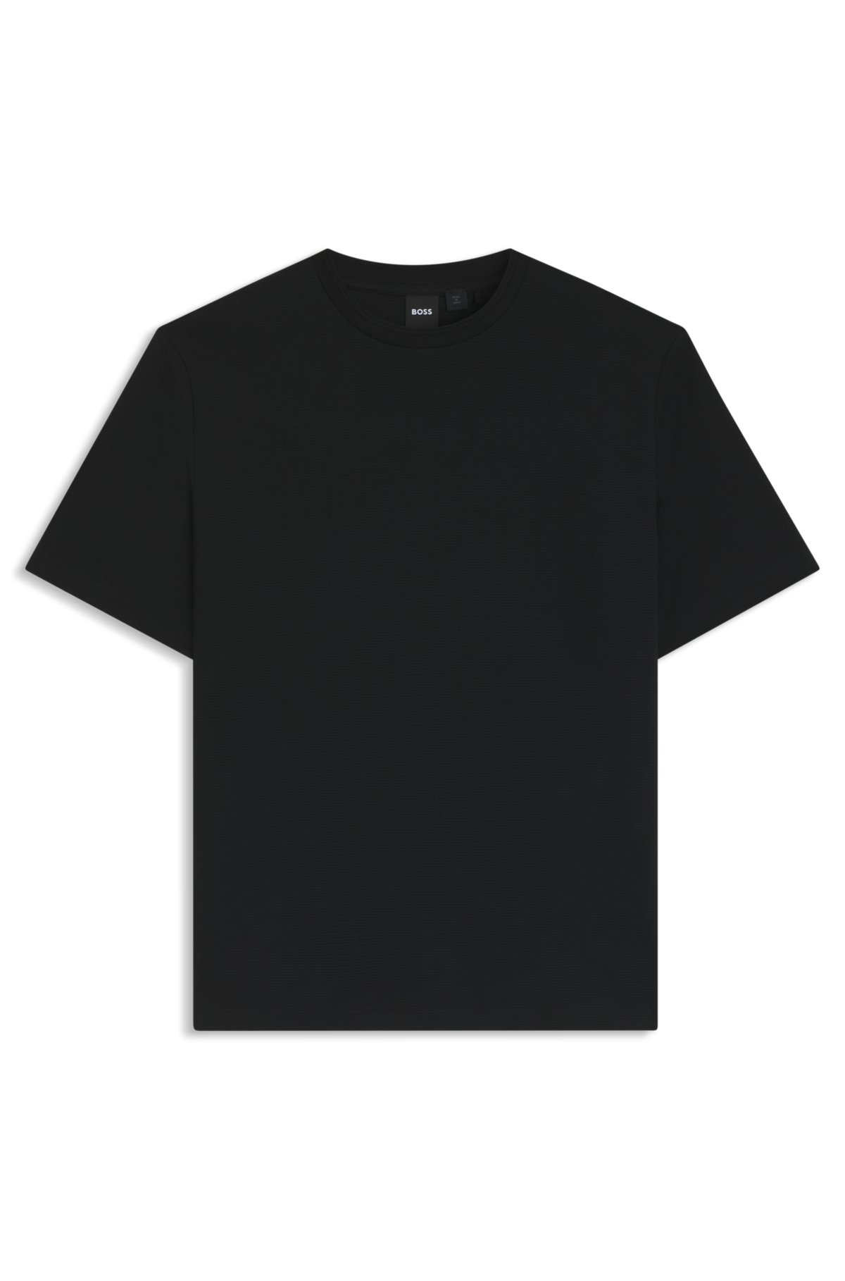 Camiseta de algodão com estrutura jacquard em bolinhas