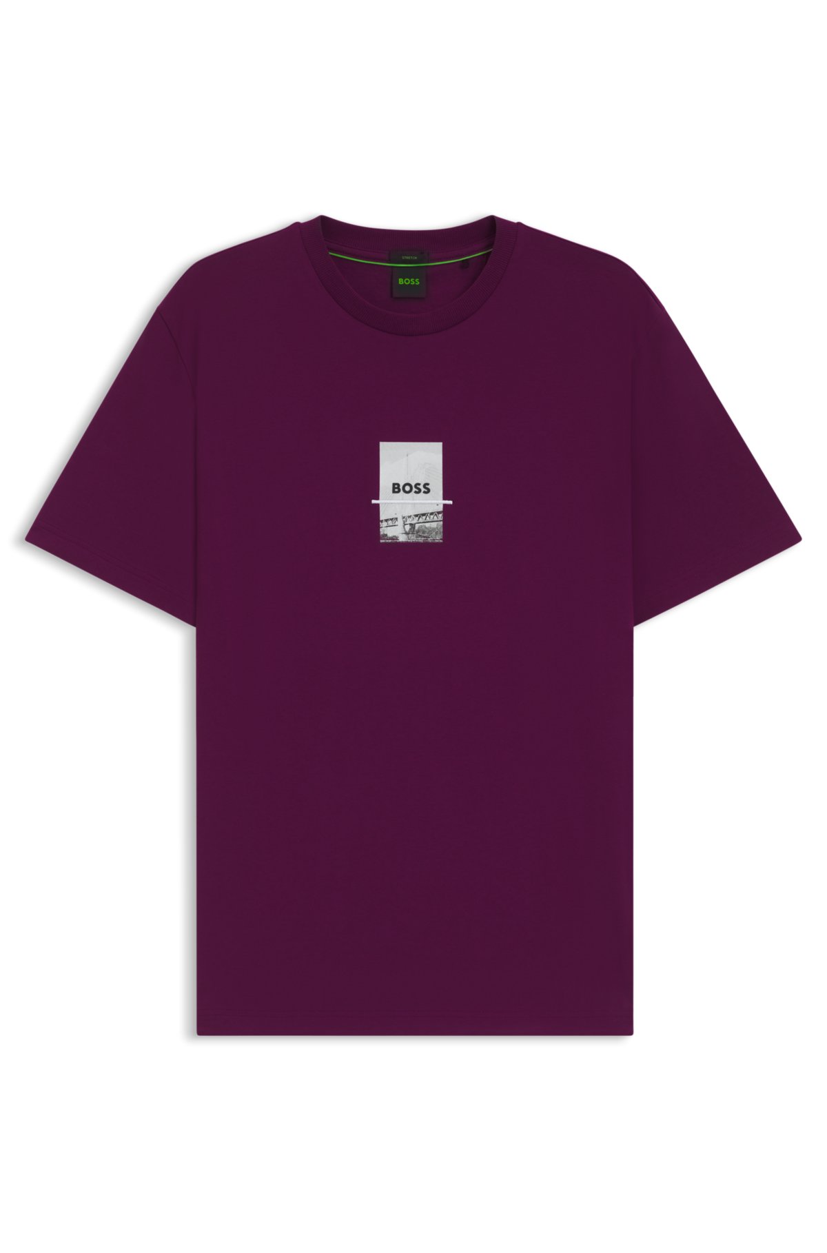 Camiseta de foto-print em algodão elastano