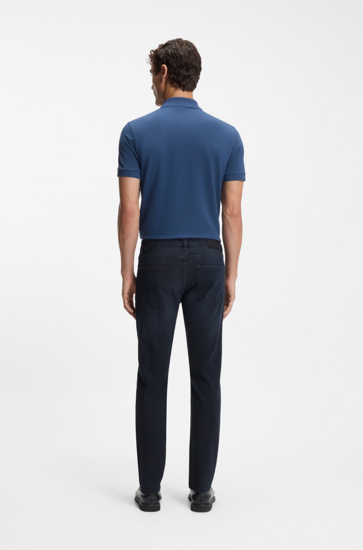 Calças jeans slim-fit Delaware blue em denim tricotado