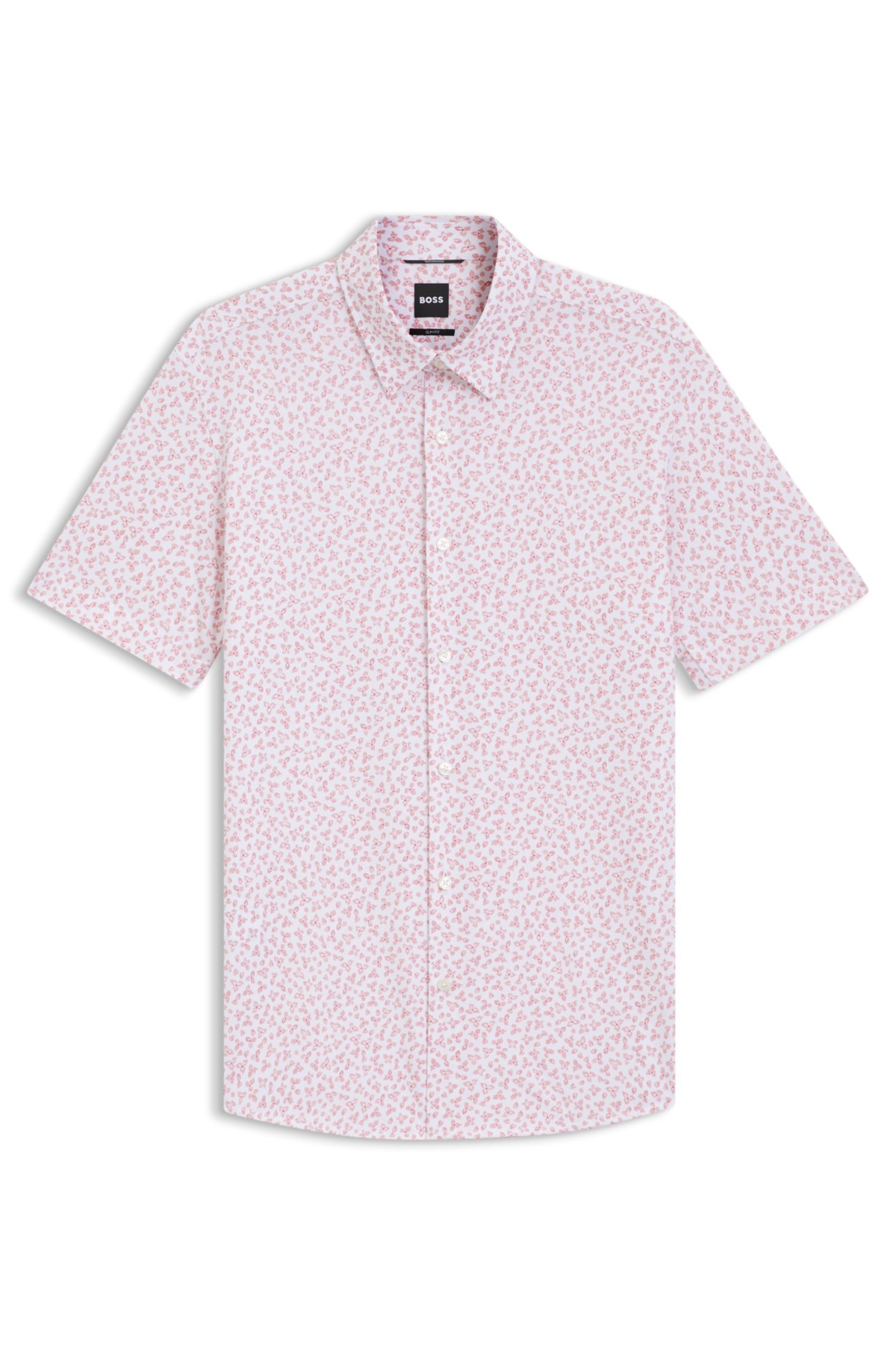 Camisa slim-fit estampada em malha de algodão