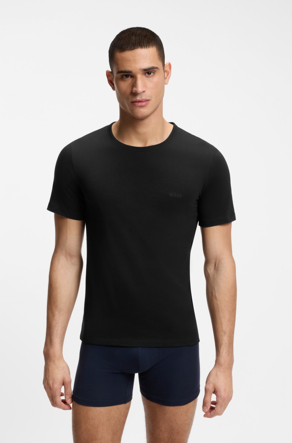 Conjunto de três camisolas de algodão com logotipo