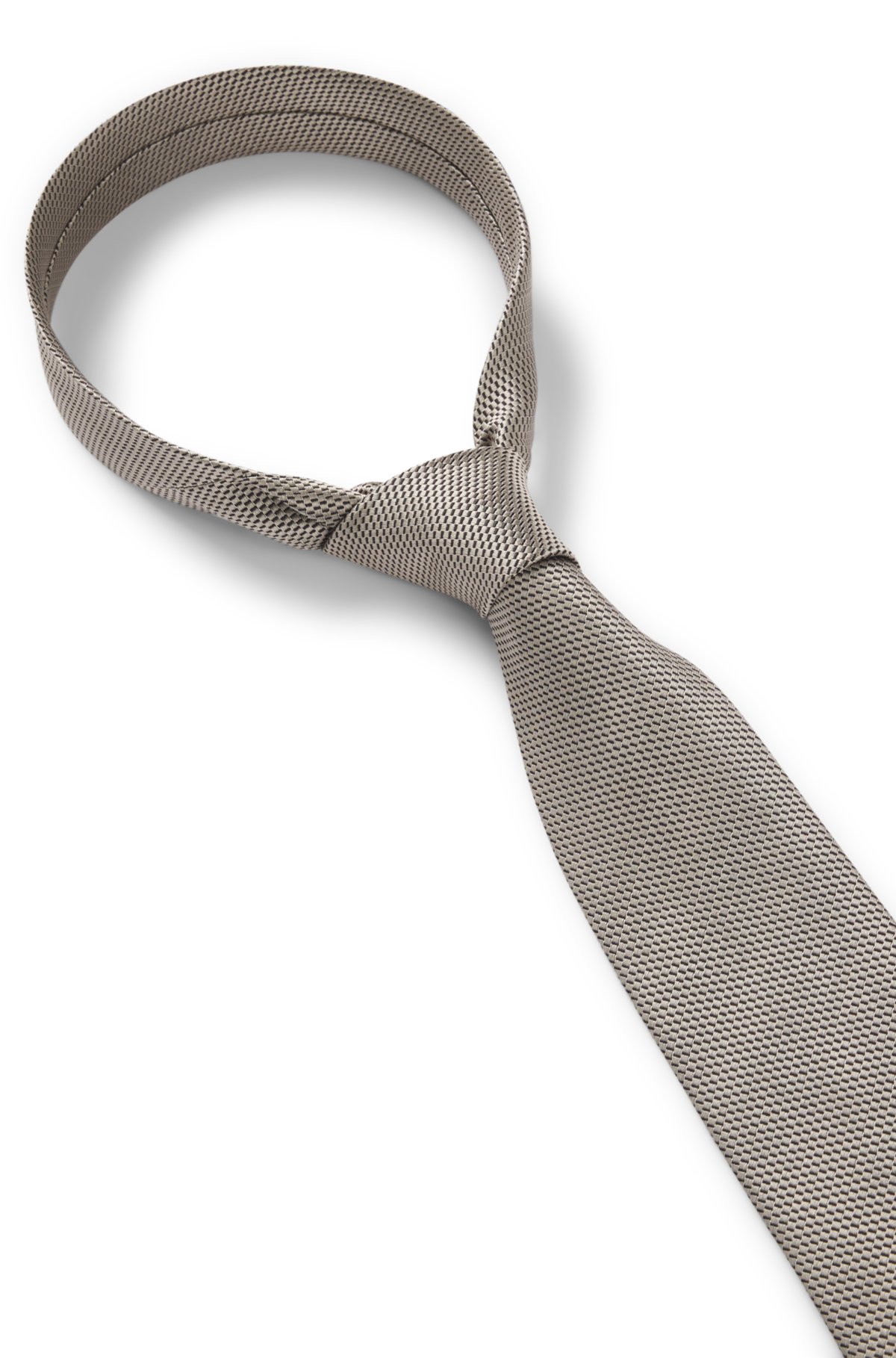 Gravata com padrão jacquard em seda