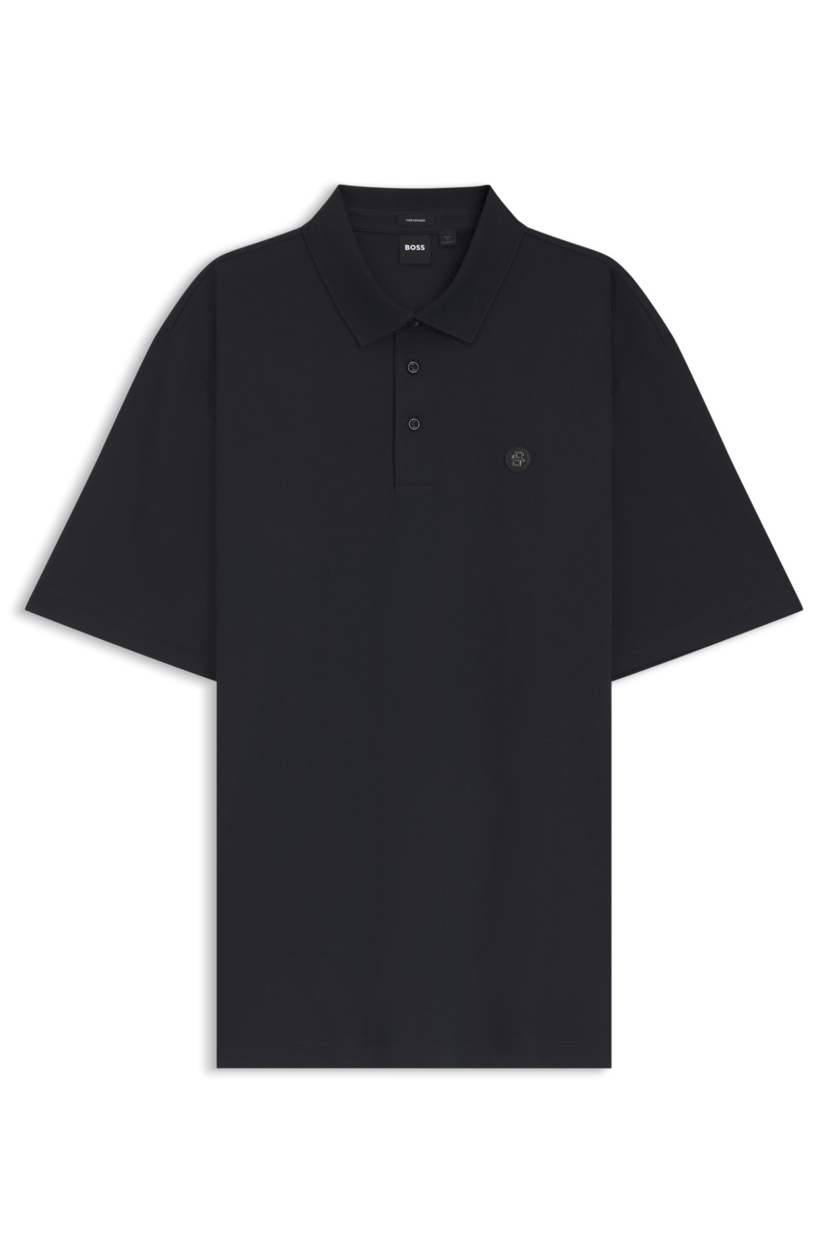 Camiseta polo regular em algodão interlock mercerizado