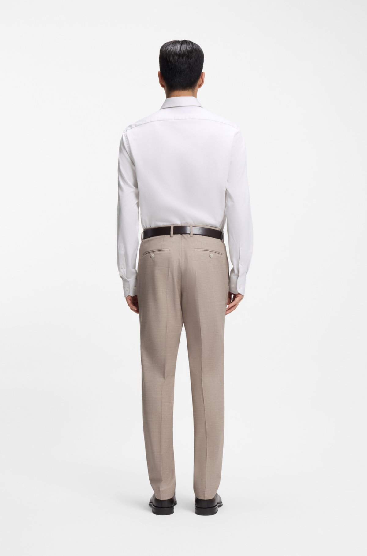 Camisa com corte regular em algodão italiano estruturado