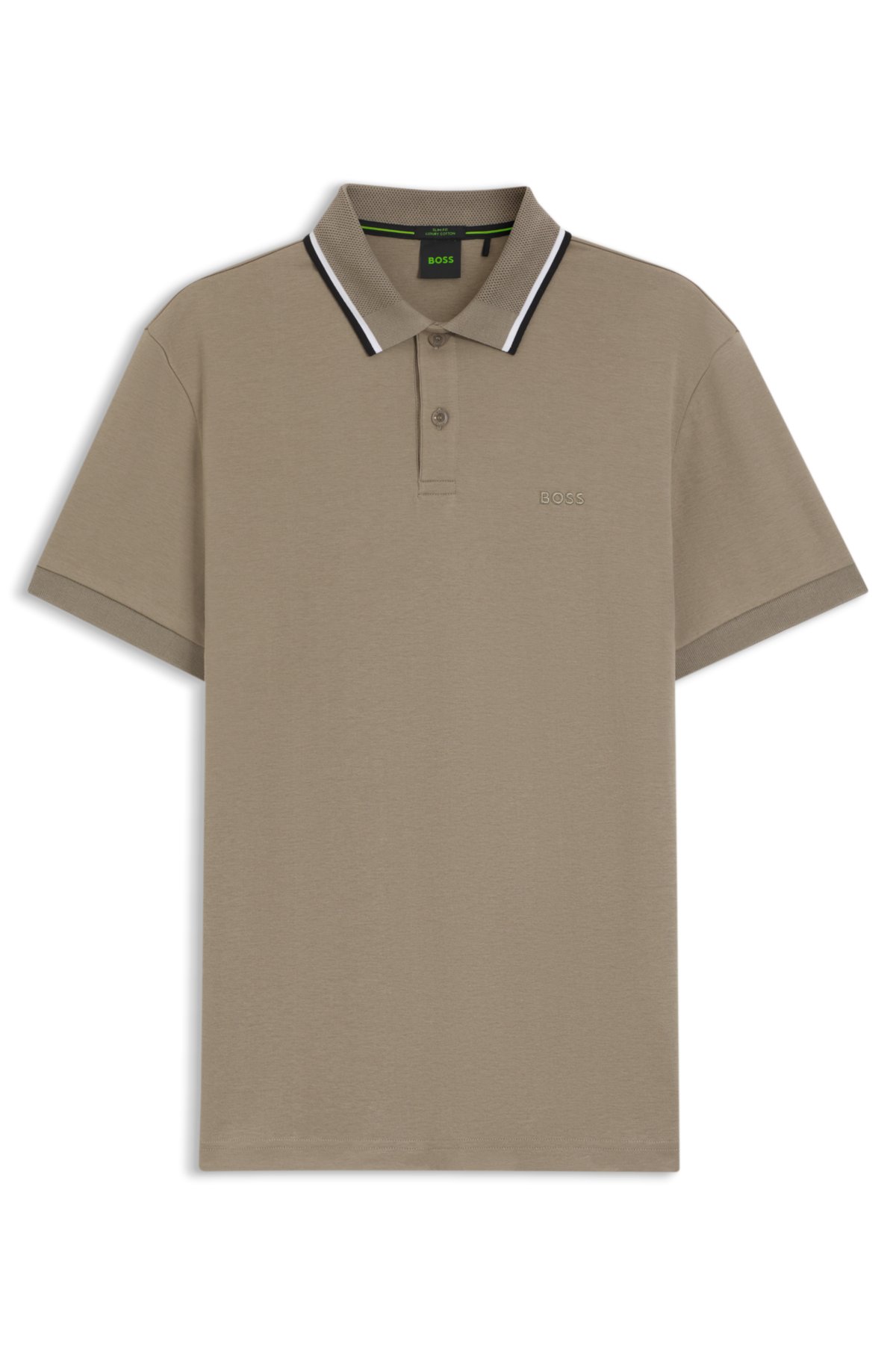 Camiseta polo slim-fit de algodão em malha