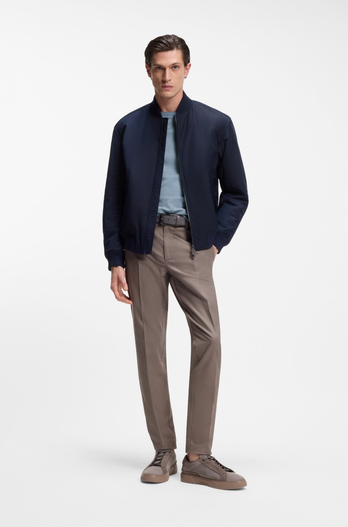 Camiseta BOSS x ASTON MARTIN em jacquard de algodão e lã