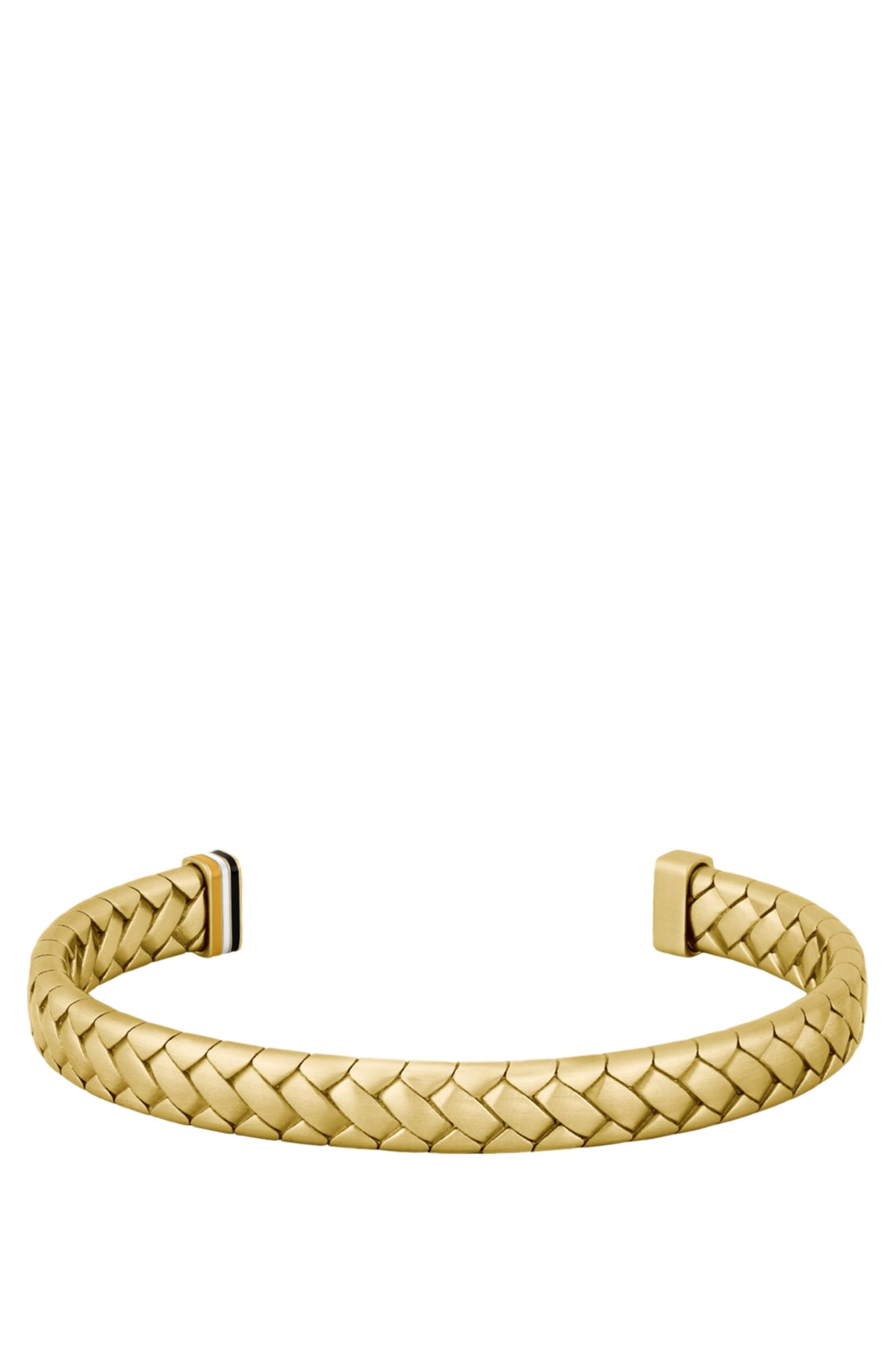 Pulseira dourada com padrão em losango