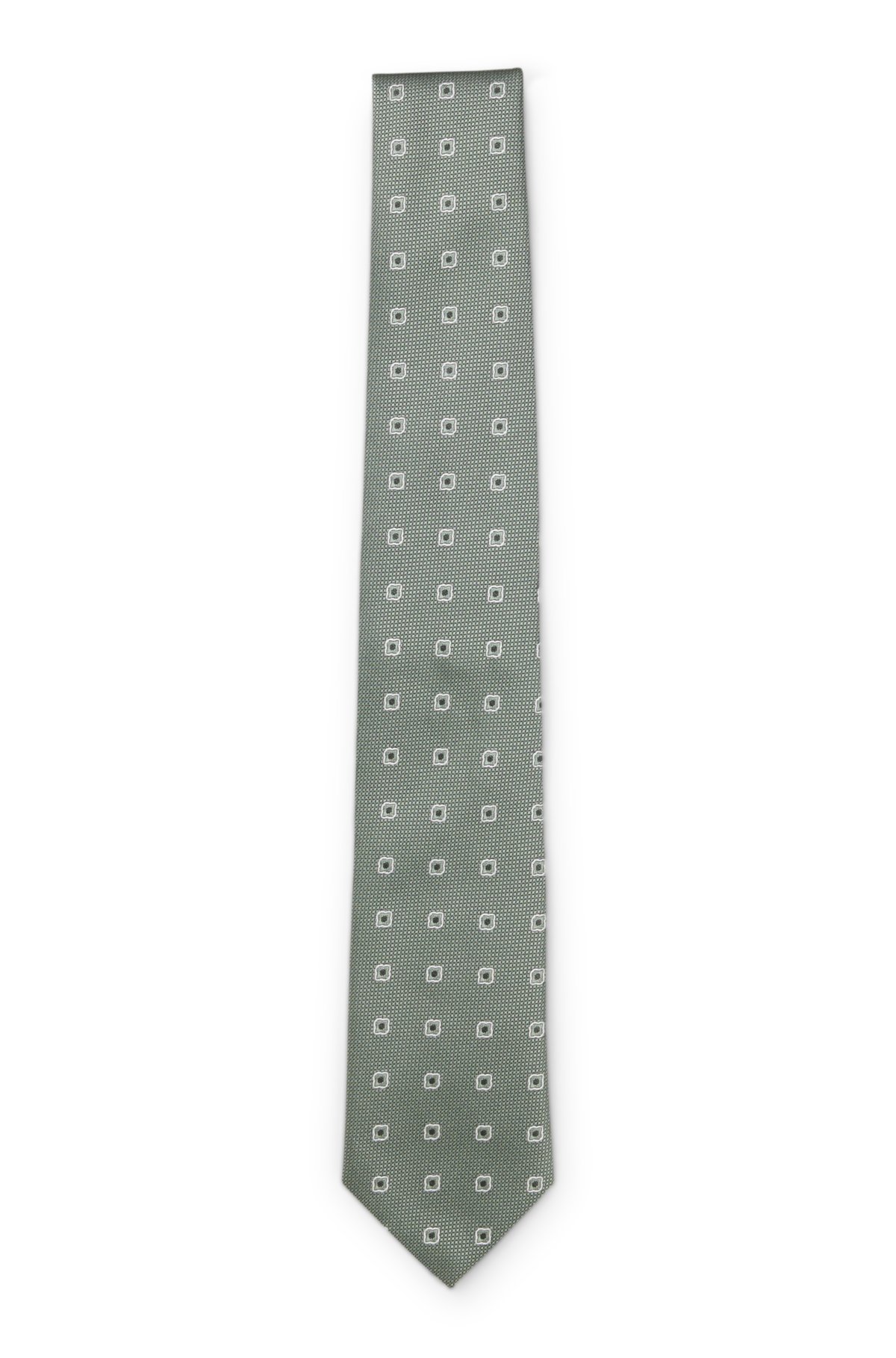 Gravata com padrão jacquard em mistura de seda