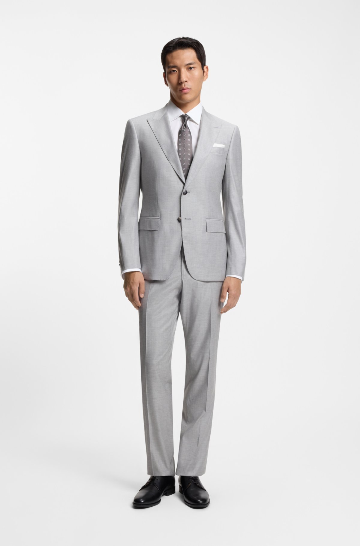Camisa com corte regular em algodão com monograma italiano