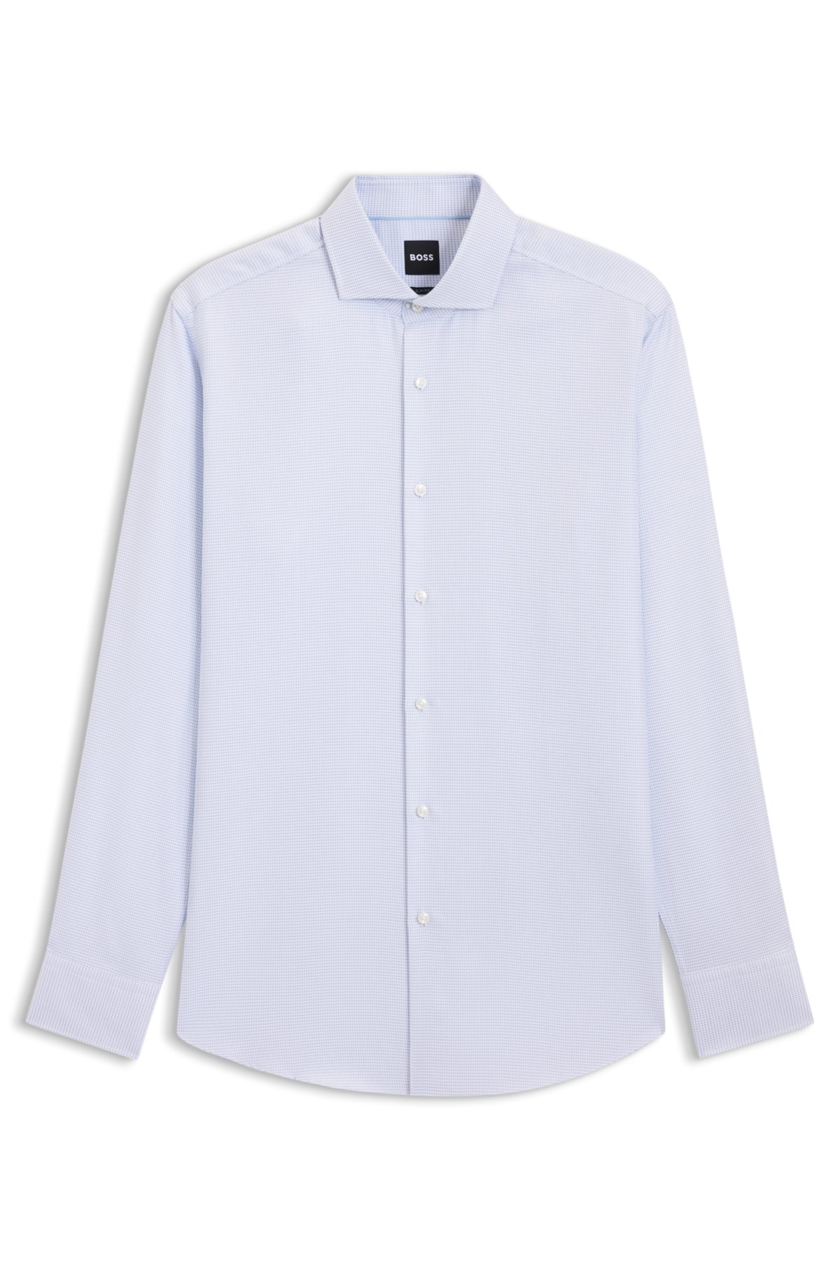 Camisa slim em tecido twill de algodão