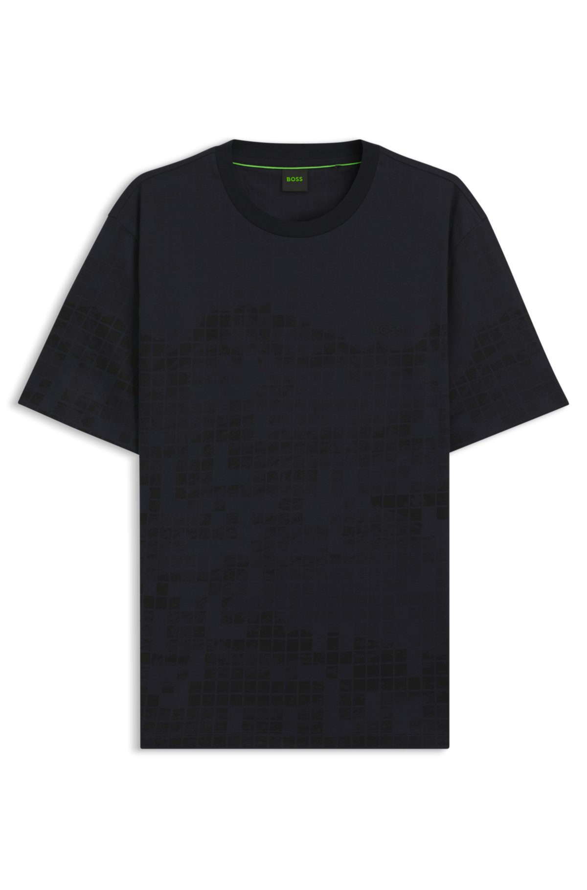 Camiseta de malha estampada em algodão mercerizado