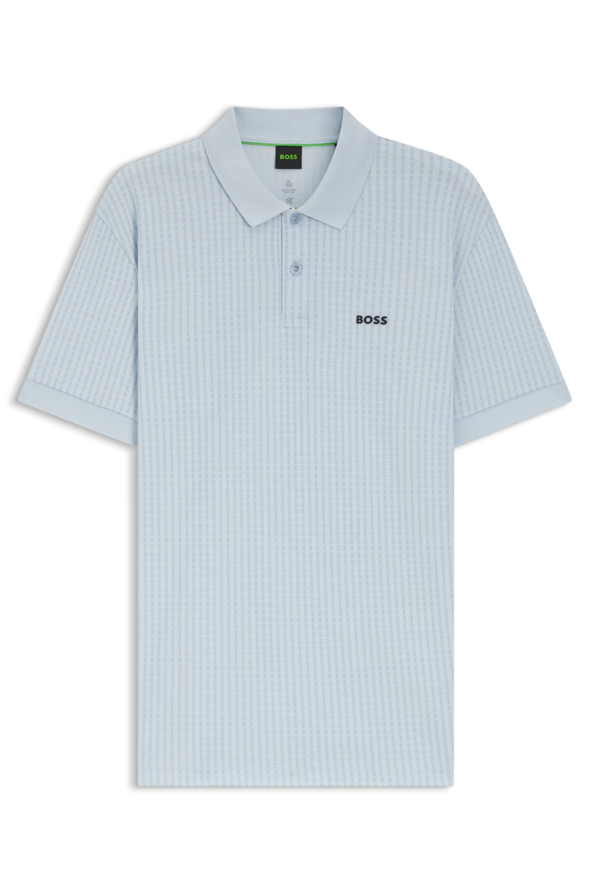 Camiseta masculina de piqué de algodão com estampa em toda a peça