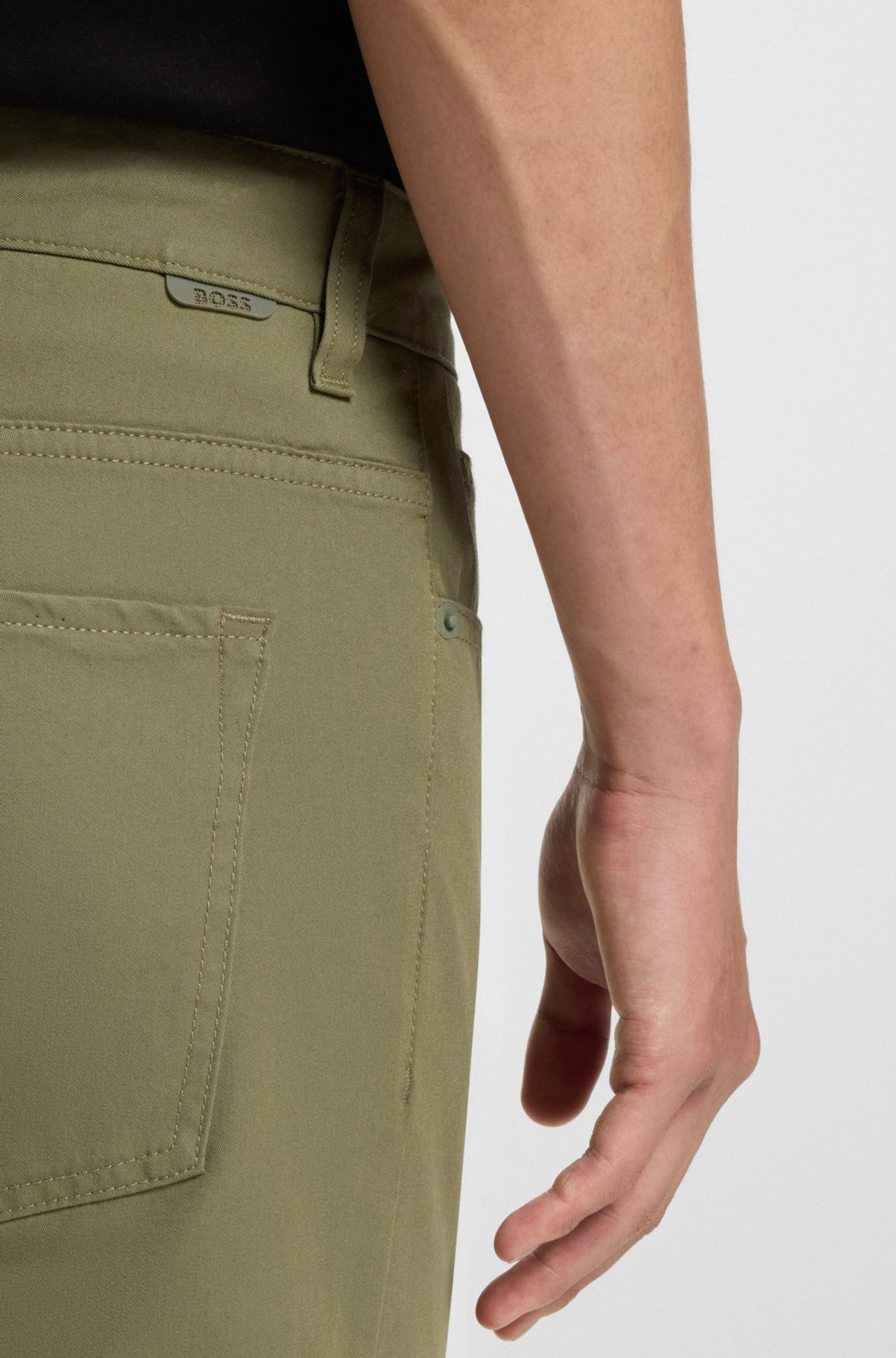 Calças slim-fit de Delaware em tecido twill misto de algodão