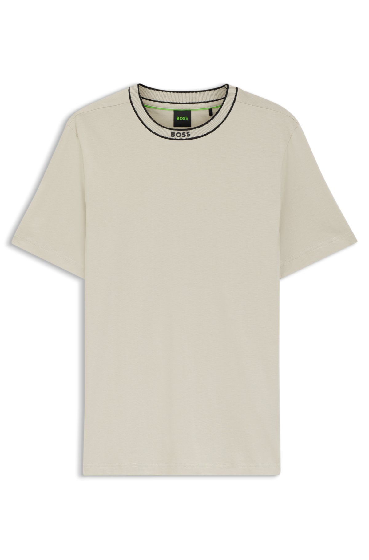 Camiseta de algodão com logo gola redonda